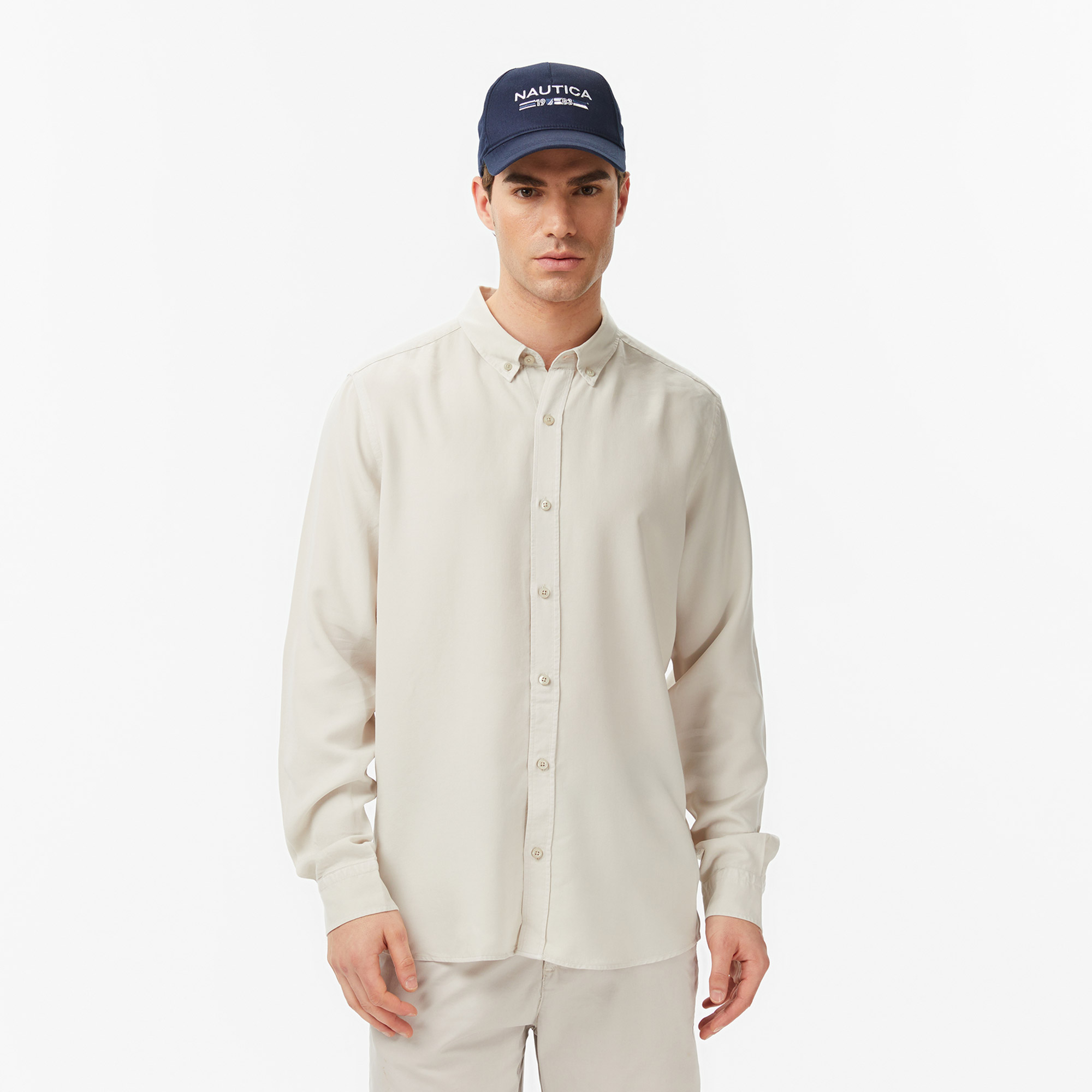  Nautica Erkek Gri Regular Fit Gömlek