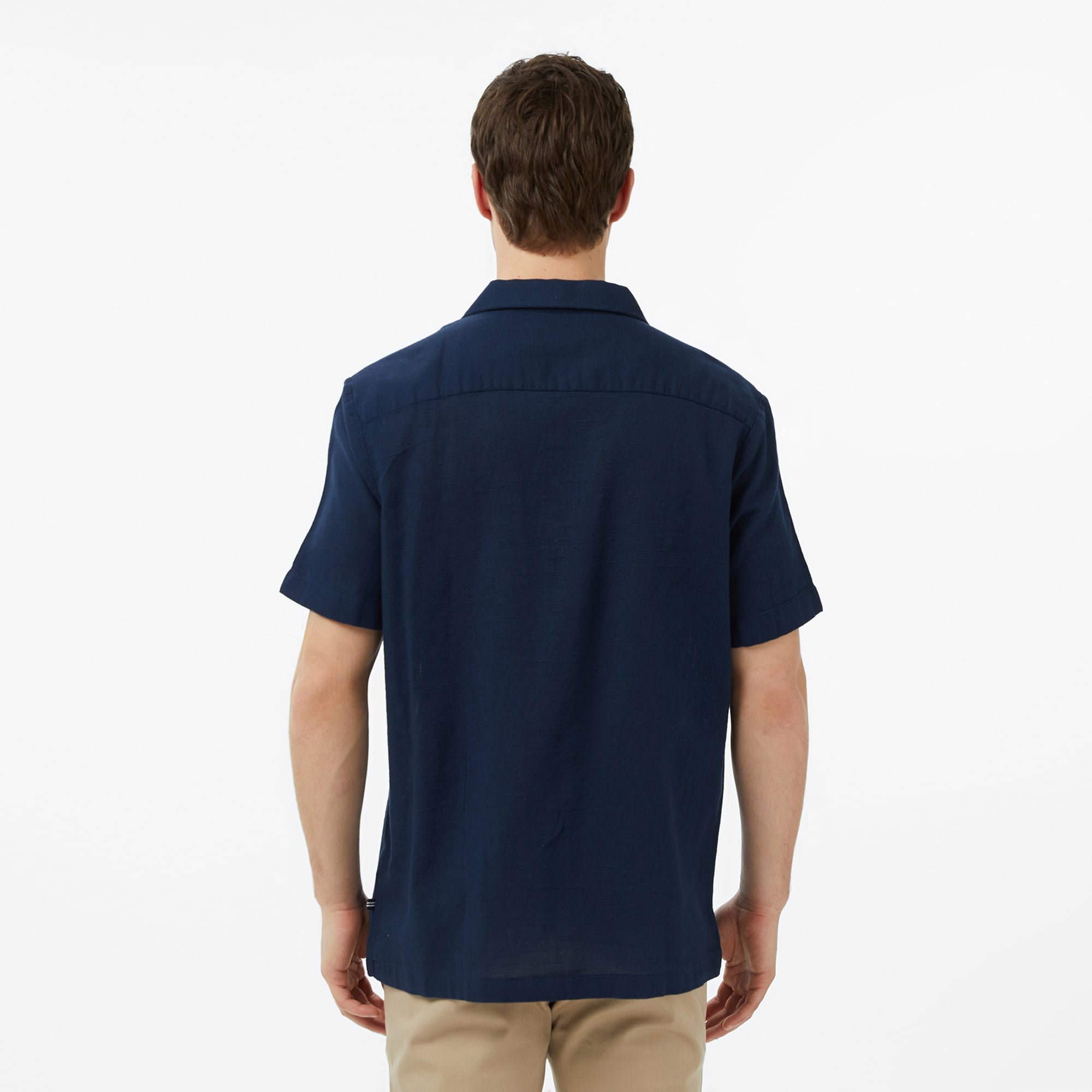 Nautica Erkek Lacivert Regular Fit Kısa Kollu Gömlek