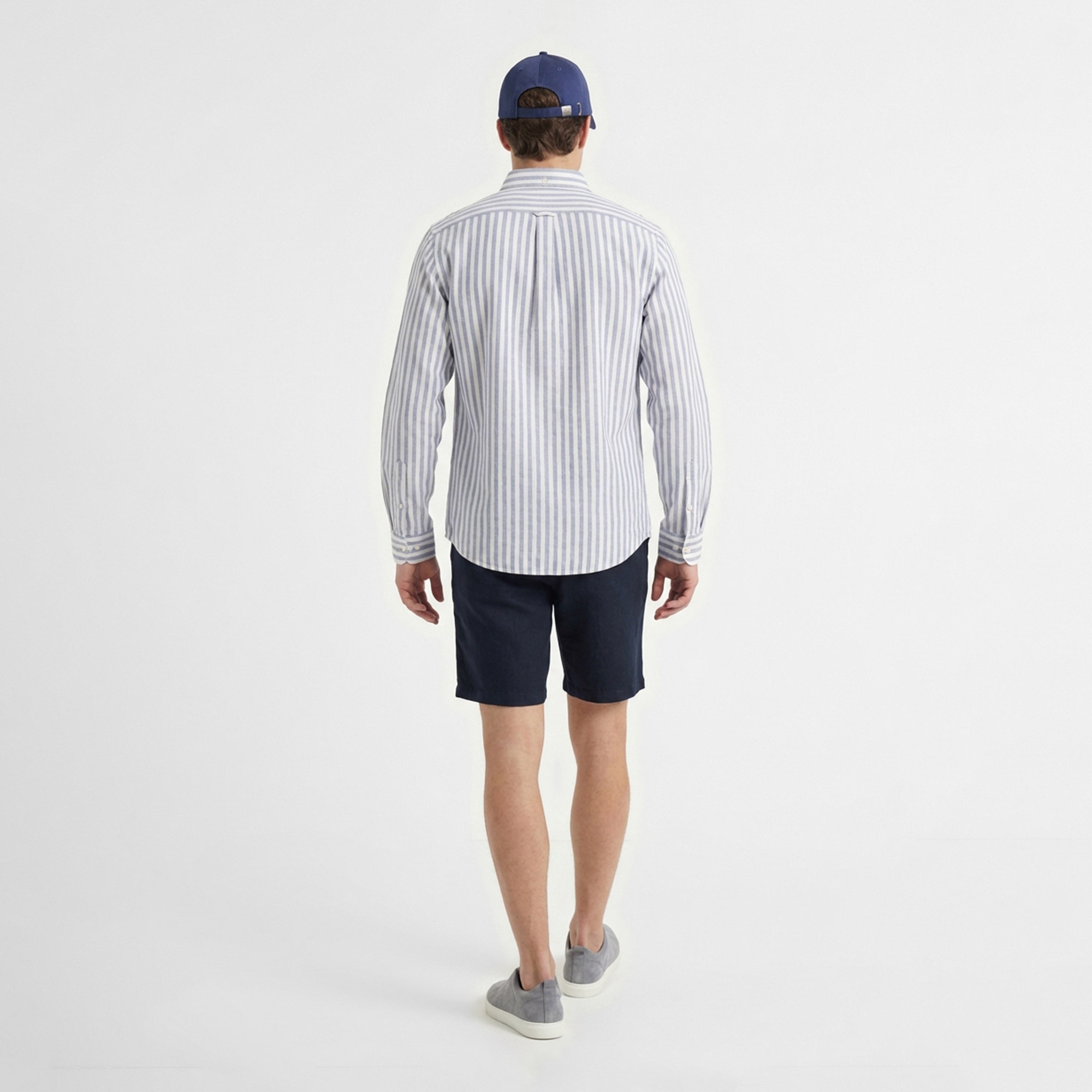 Nautica Erkek Mavi Regular Fit Çizgili Gömlek