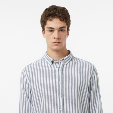  Nautica Erkek Yeşil Regular Fit Çizgili Gömlek