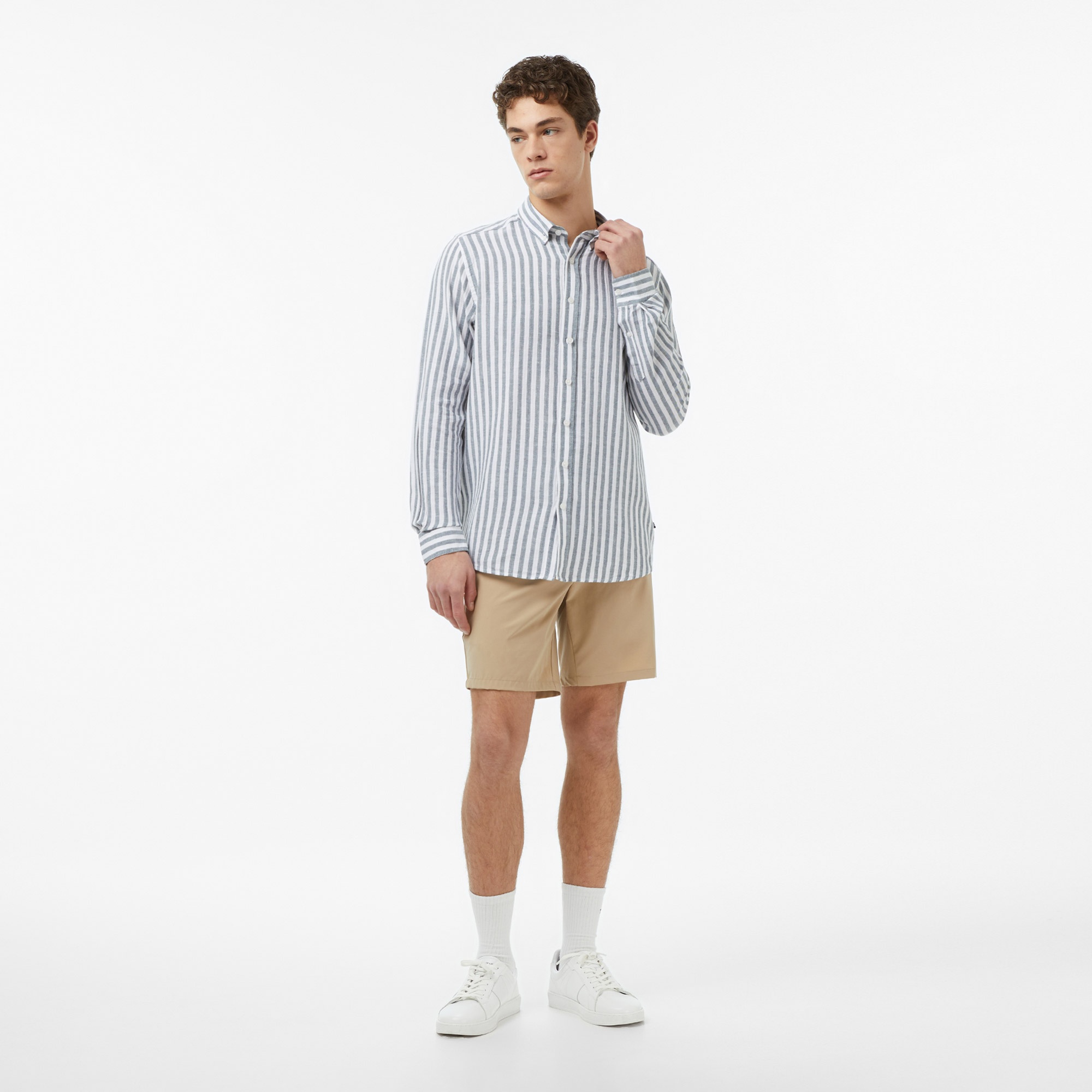 Nautica Erkek Yeşil Regular Fit Çizgili Gömlek