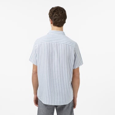  Nautica Erkek Mavi Regular Fit Kısa Kollu Çizgili Gömlek