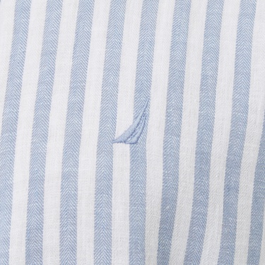  Nautica Erkek Mavi Regular Fit Kısa Kollu Çizgili Gömlek