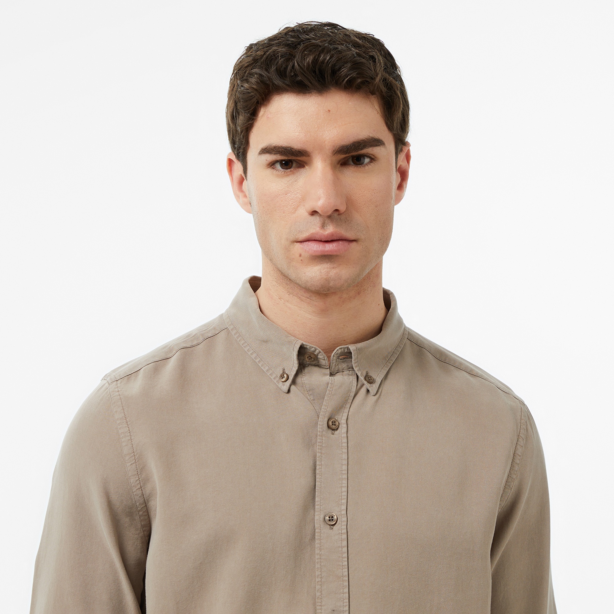 Nautica Erkek Bej Regular Fit Gömlek