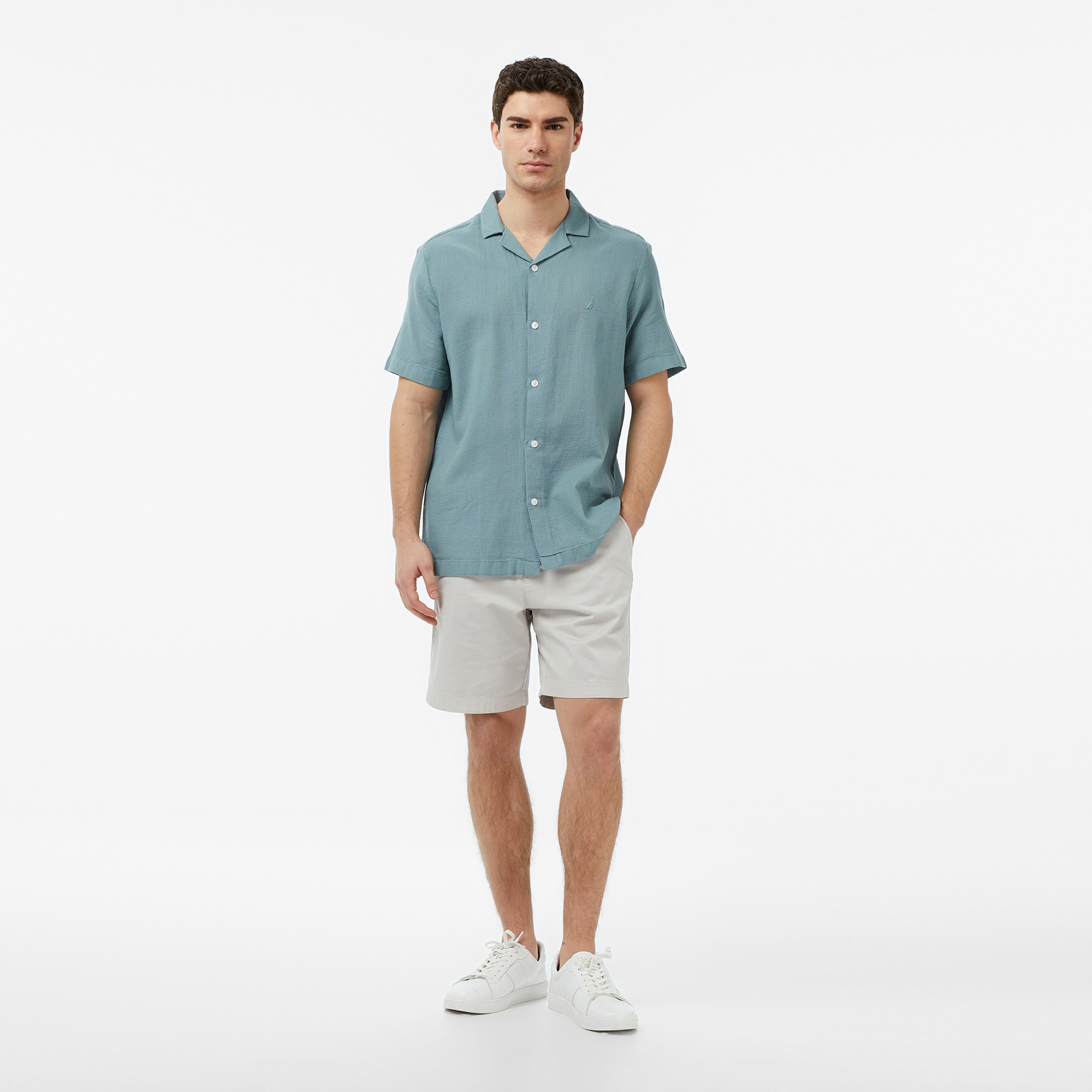 Nautica Erkek Yeşil Regular Fit Kısa Kollu Gömlek