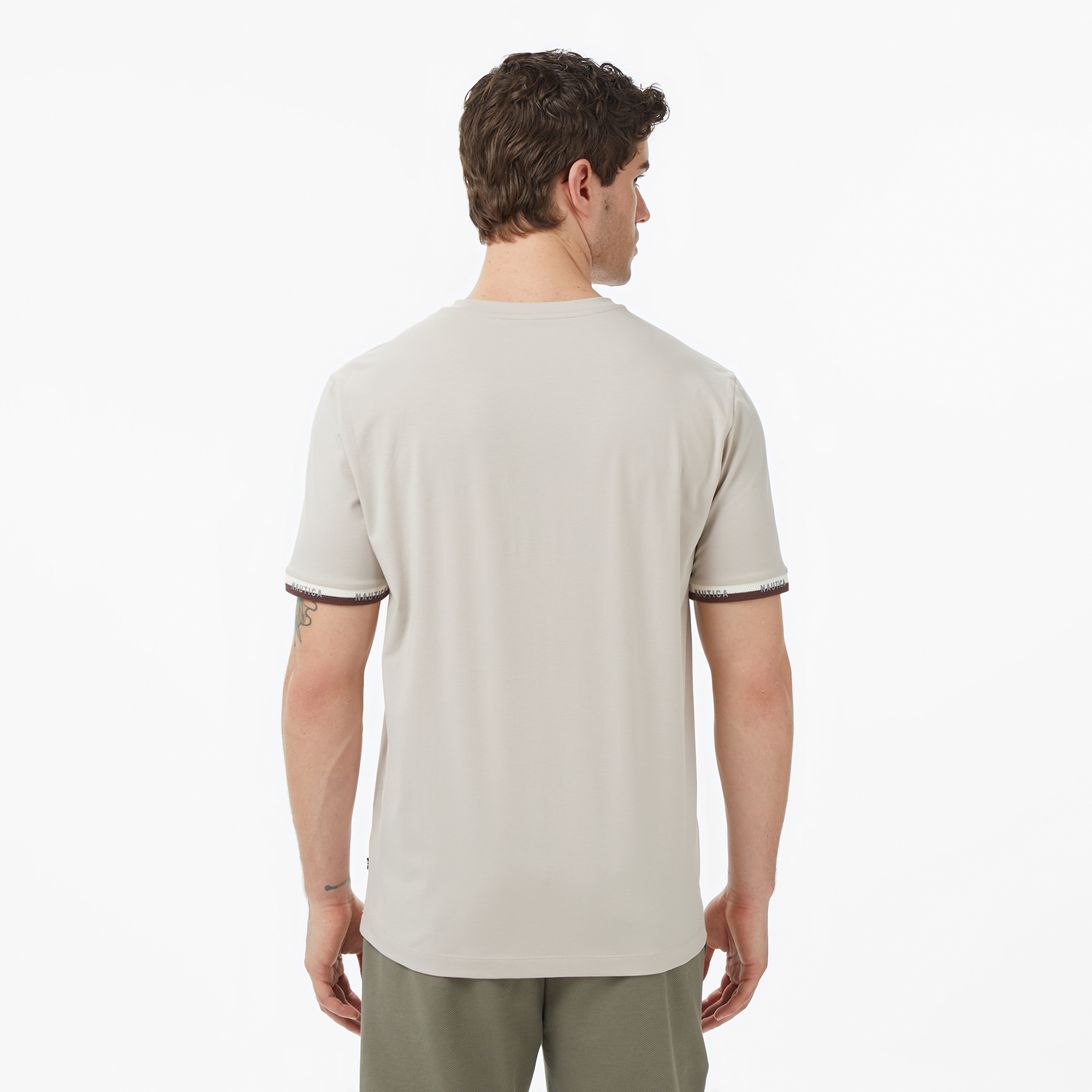  Nautica Erkek Bej Regular Fit T-Shirt