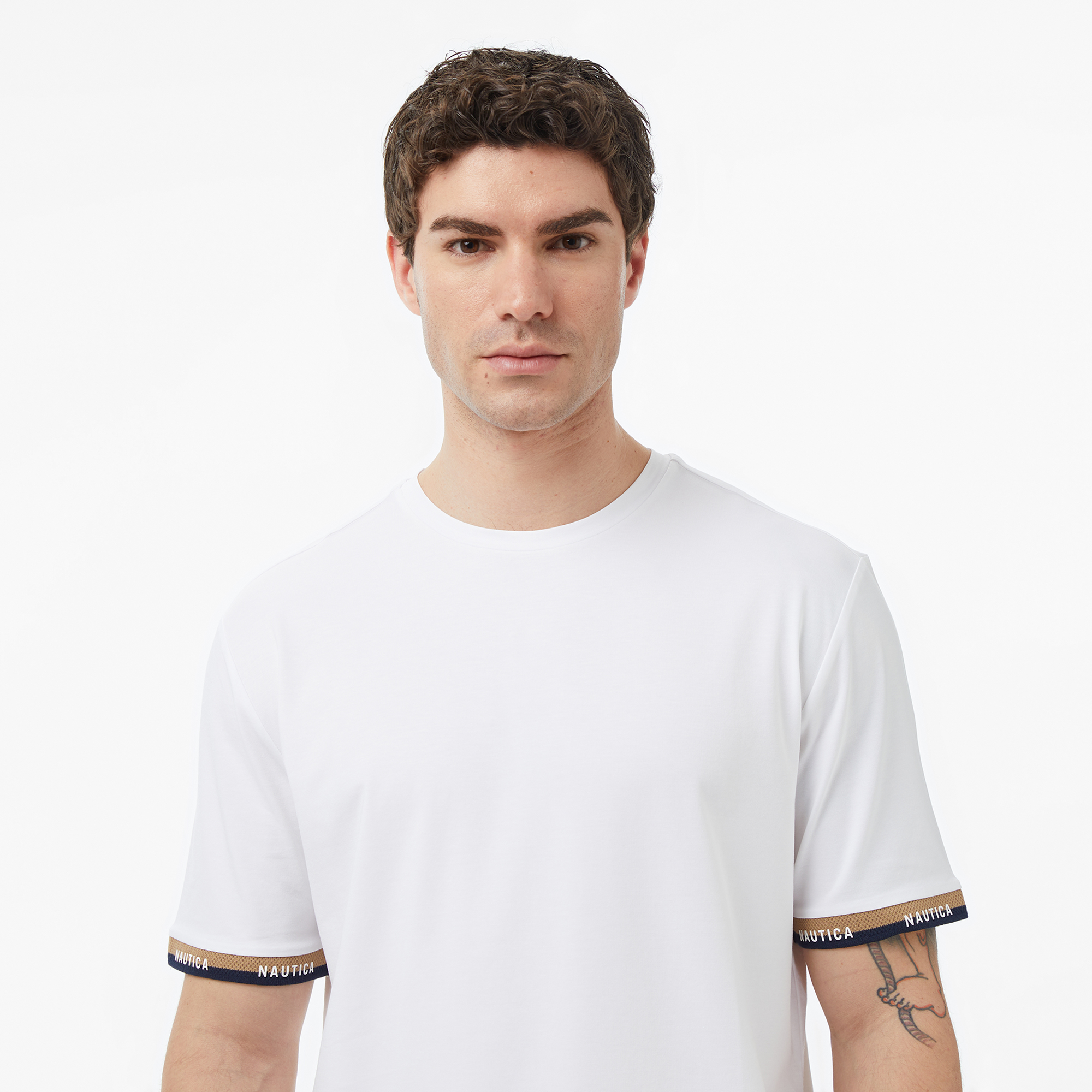  Nautica Erkek Beyaz Regular Fit T-Shirt