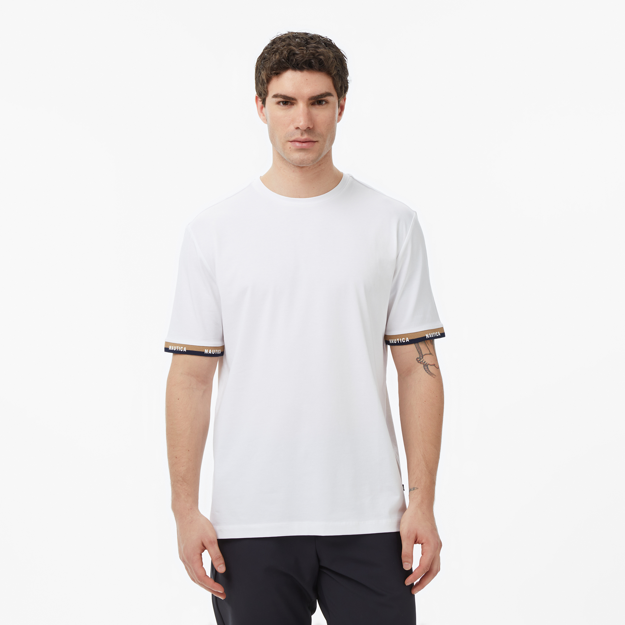  Nautica Erkek Beyaz Regular Fit T-Shirt