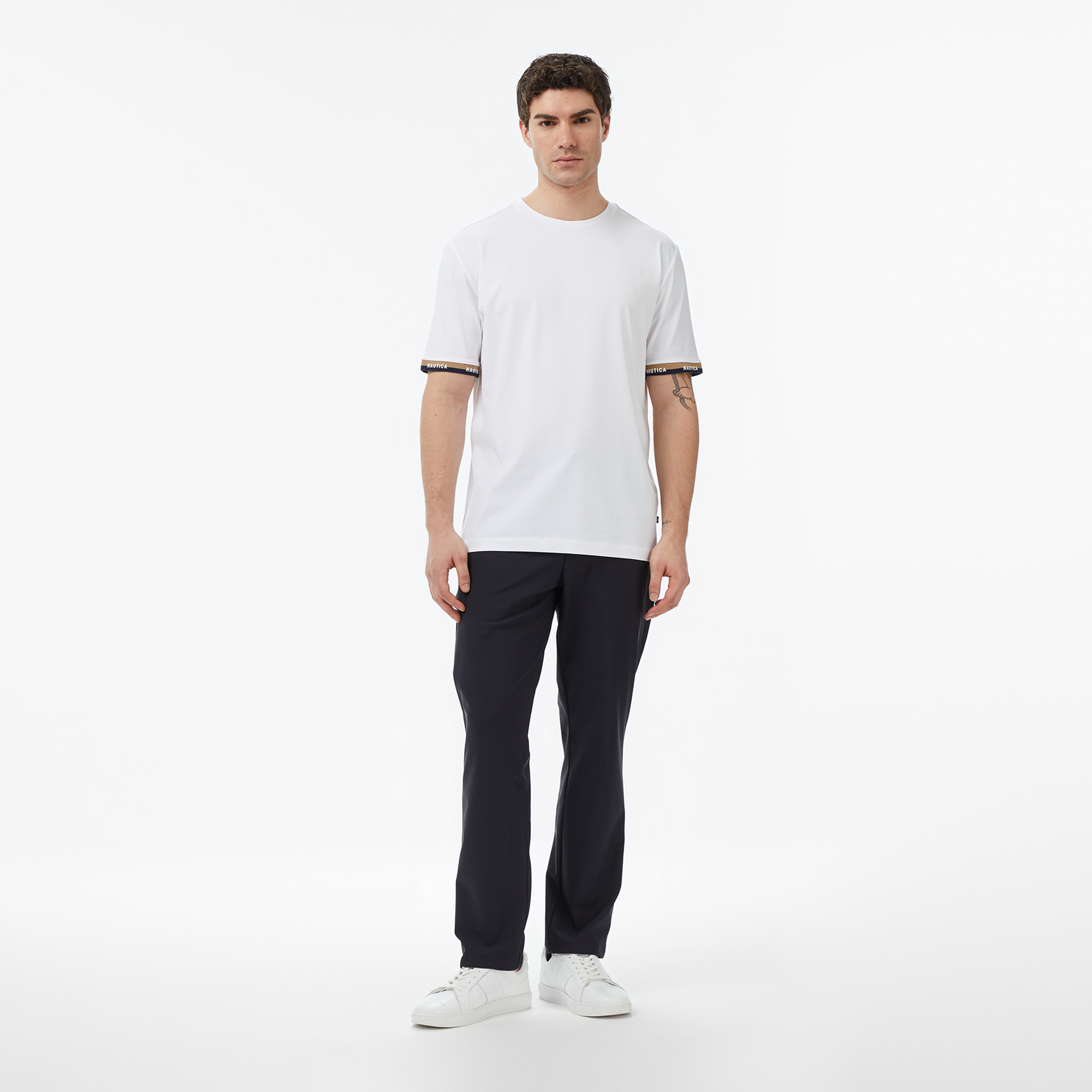  Nautica Erkek Beyaz Regular Fit T-Shirt