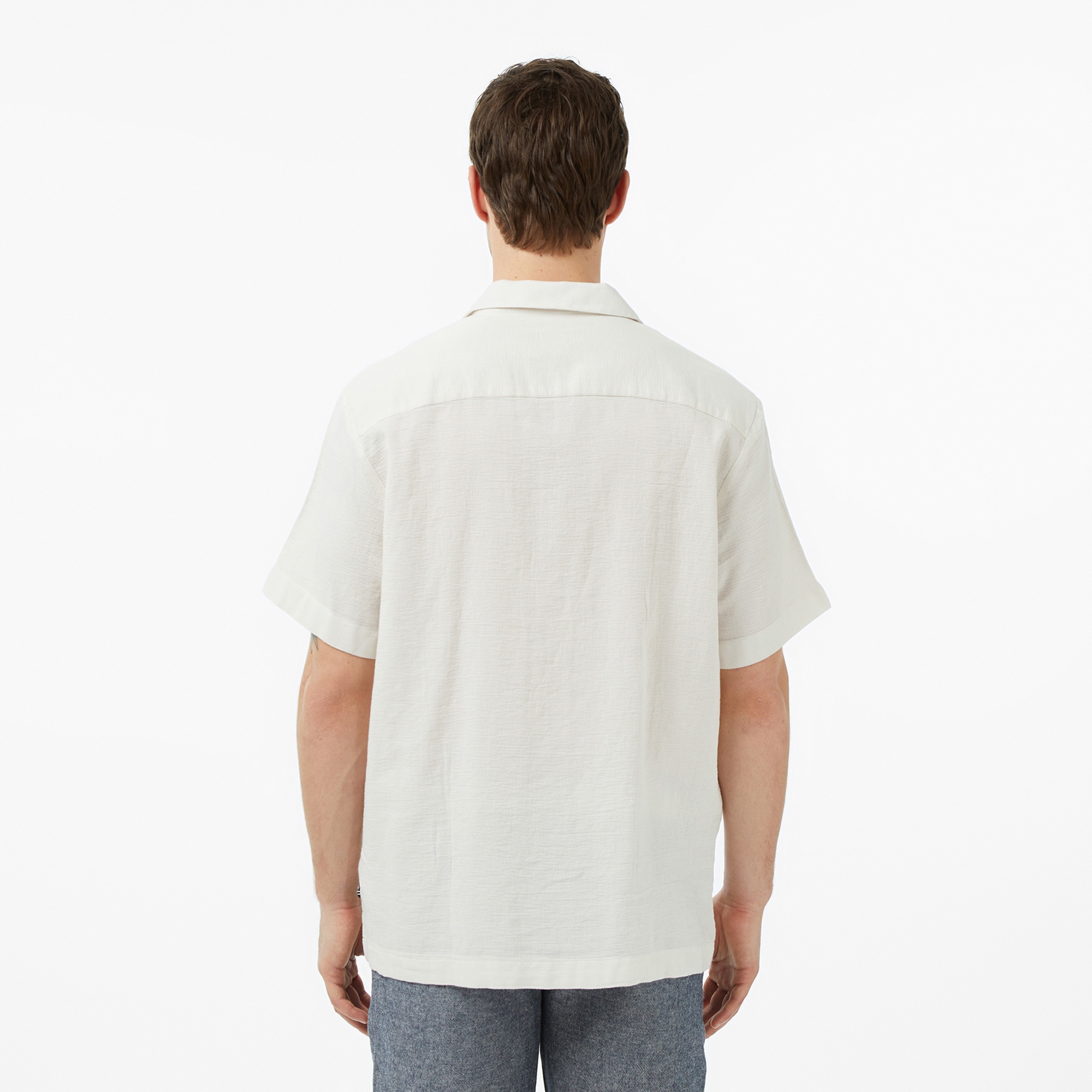 Nautica Erkek Krem Regular Fit Kısa Kollu Gömlek