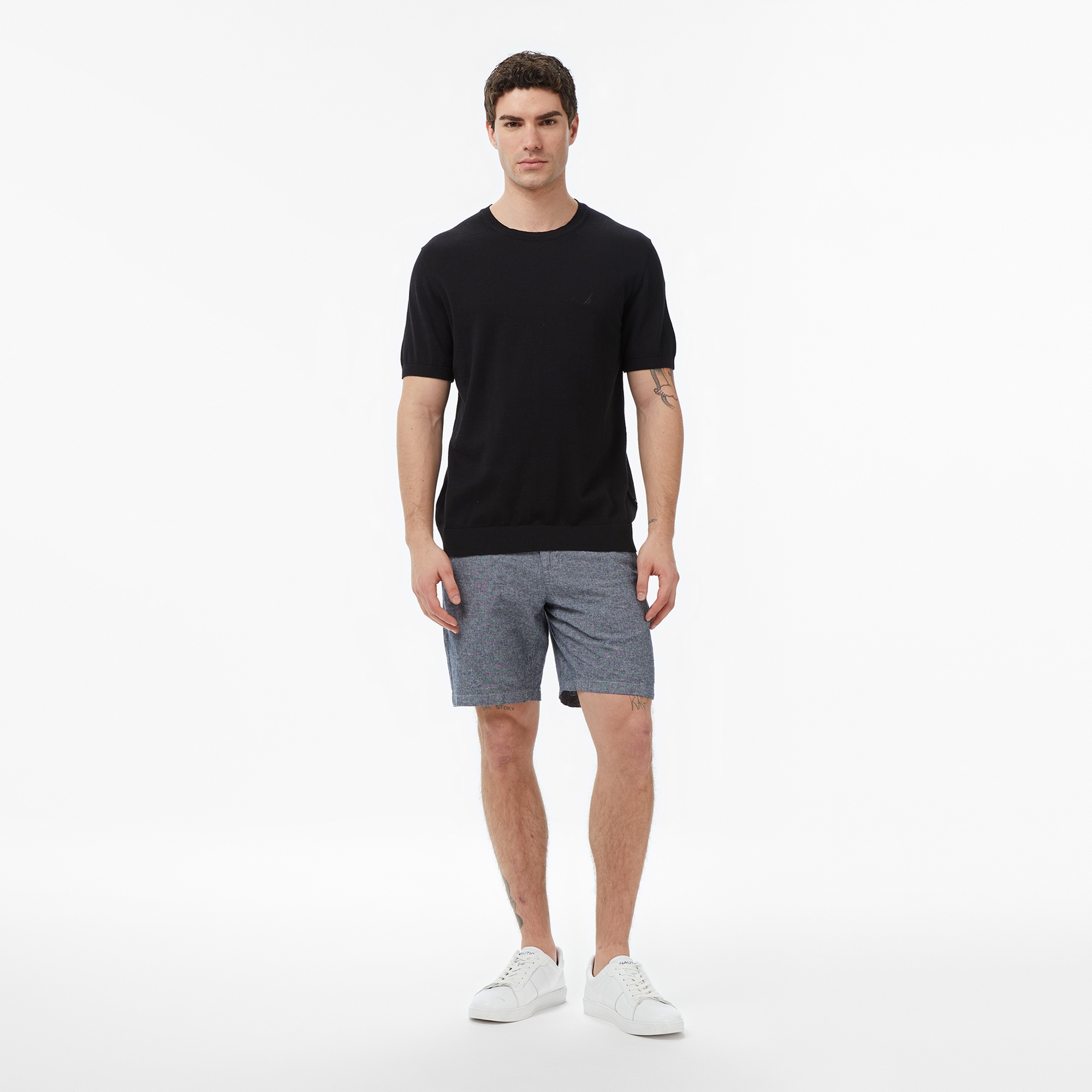 Nautica Erkek Siyah Regular Fit Kısa Kollu Triko