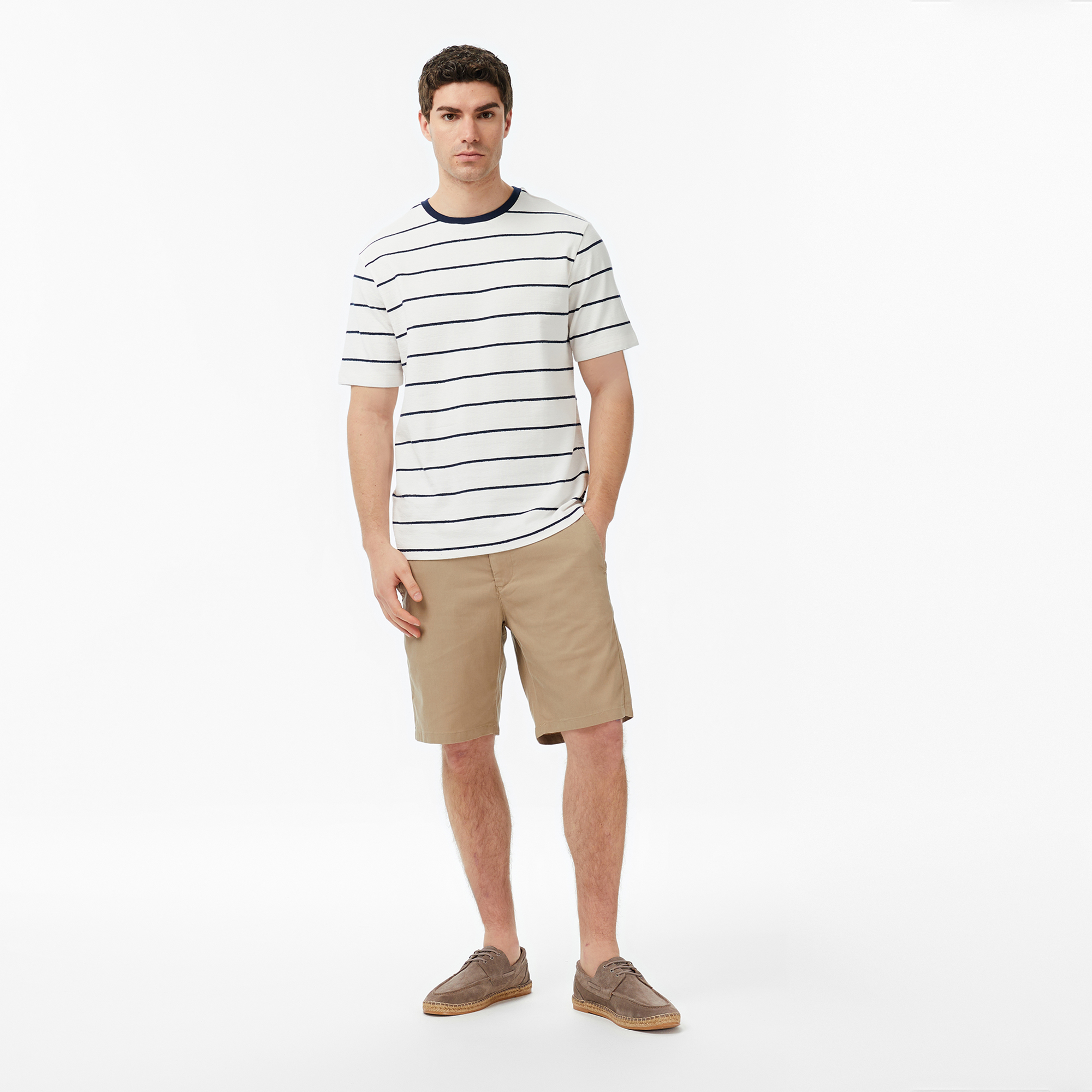 Nautica Erkek Lacivert Regular Fit Çizgili T-Shirt