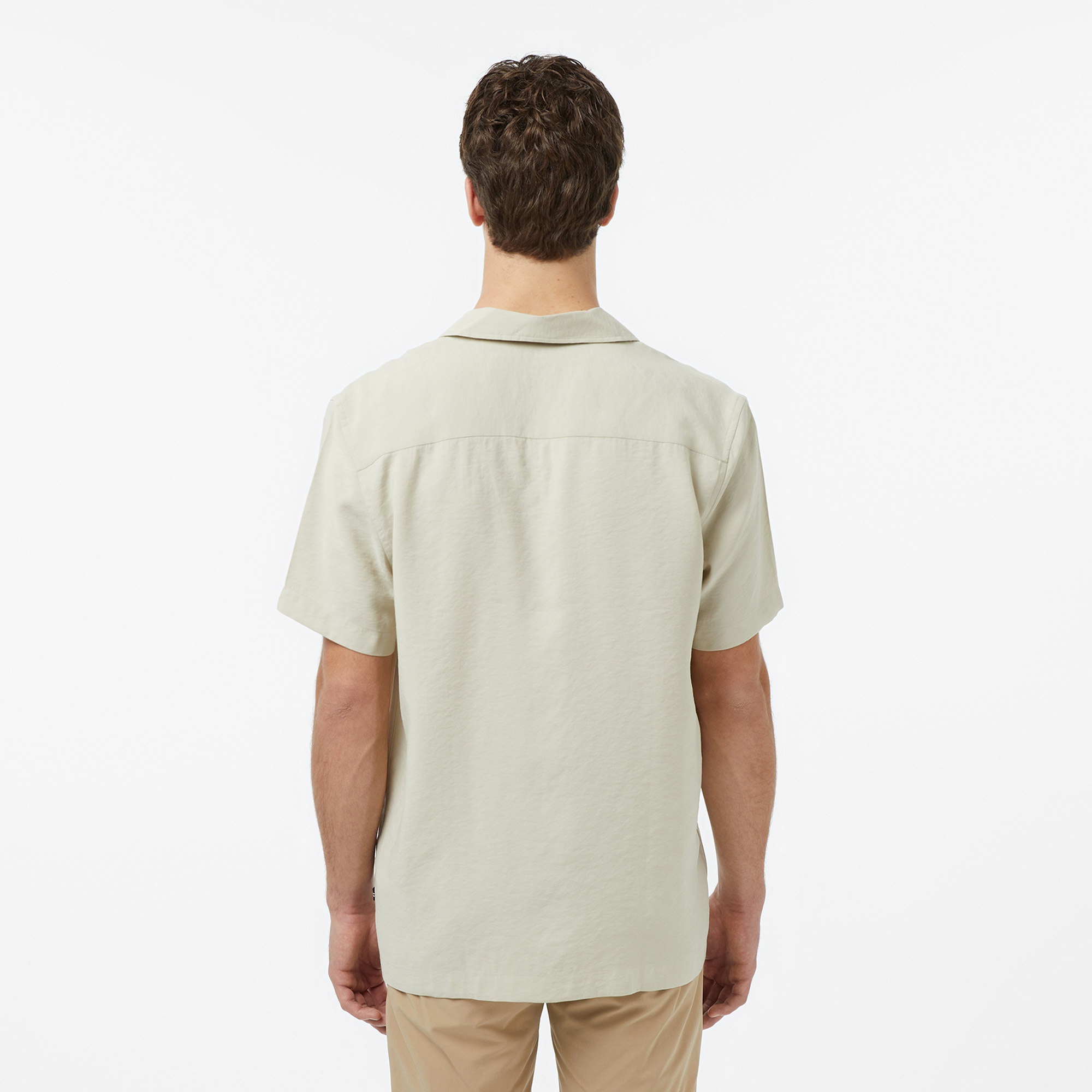 Nautica Erkek Bej Regular Fit Kısa Kollu Gömlek