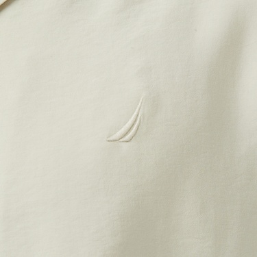  Nautica Erkek Bej Regular Fit Kısa Kollu Gömlek