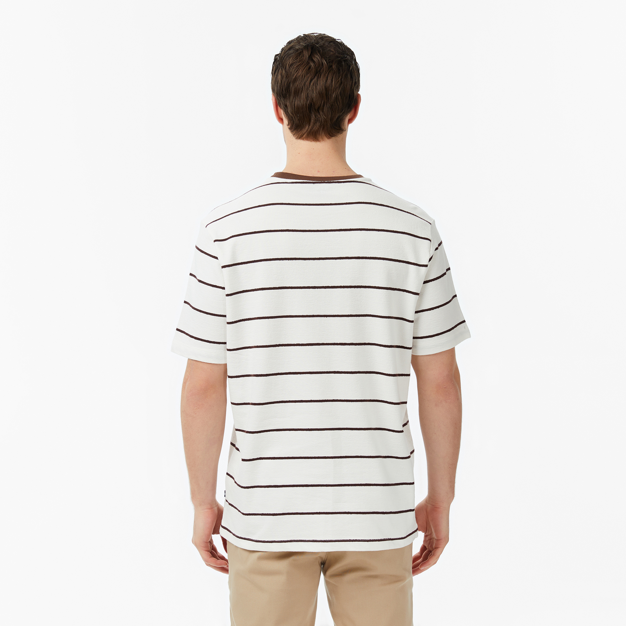 Nautica Erkek Kahverengi Regular Fit Çizgili T-Shirt