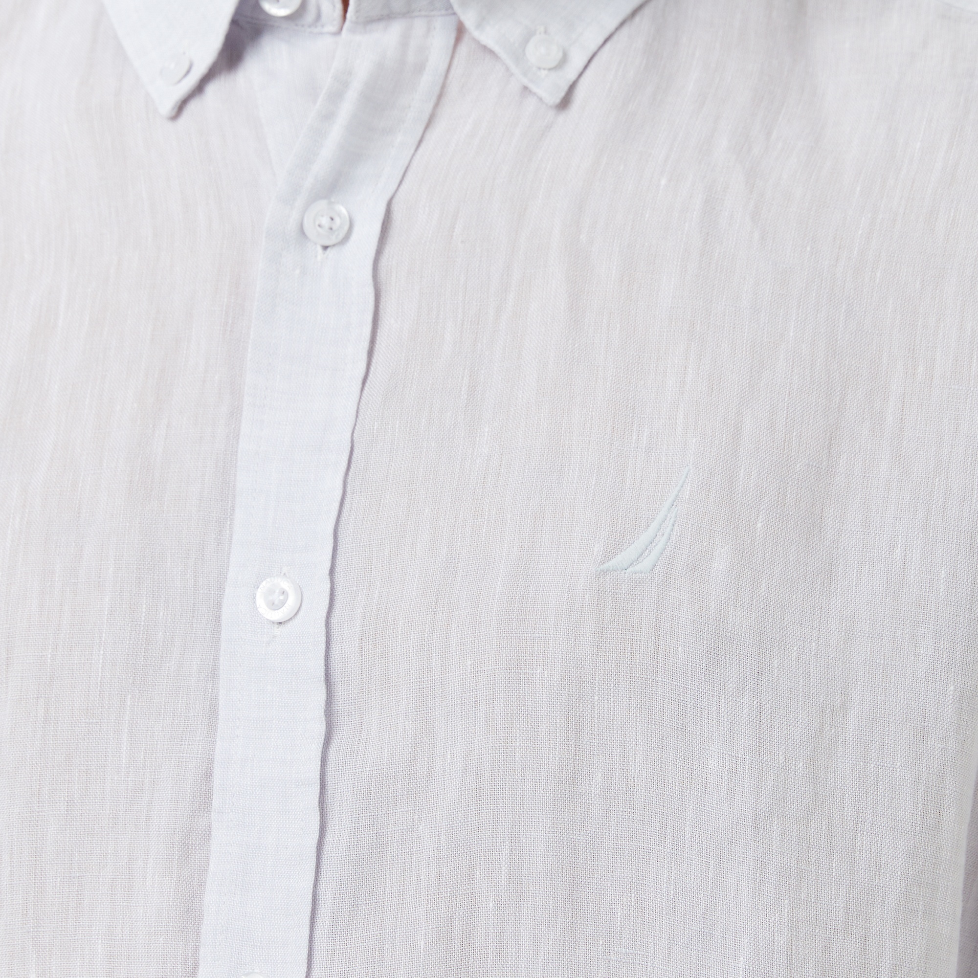 Nautica Erkek Gri Regular Fit Keten Gömlek