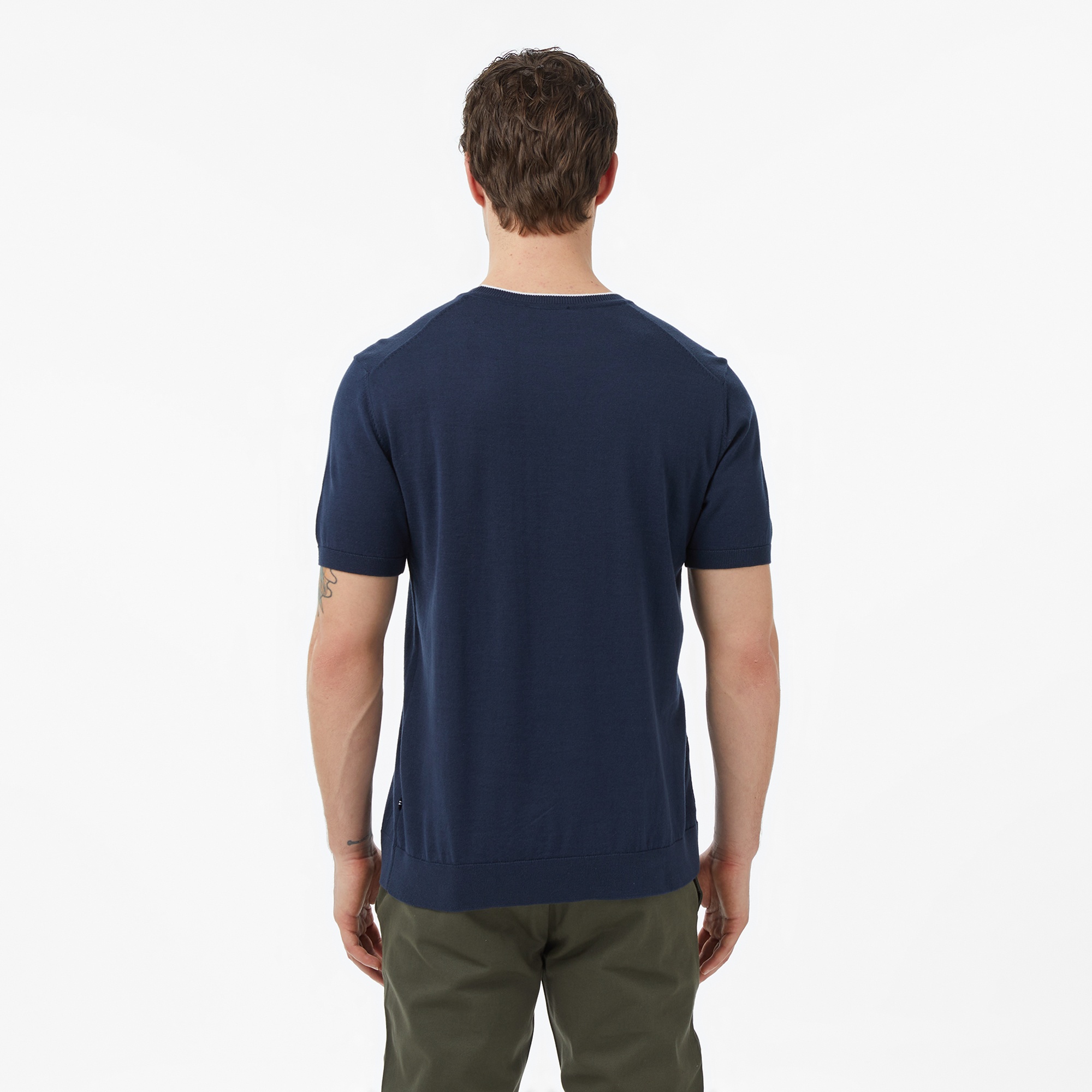 Nautica Erkek Lacivert Regular Fit Kısa Kollu Triko