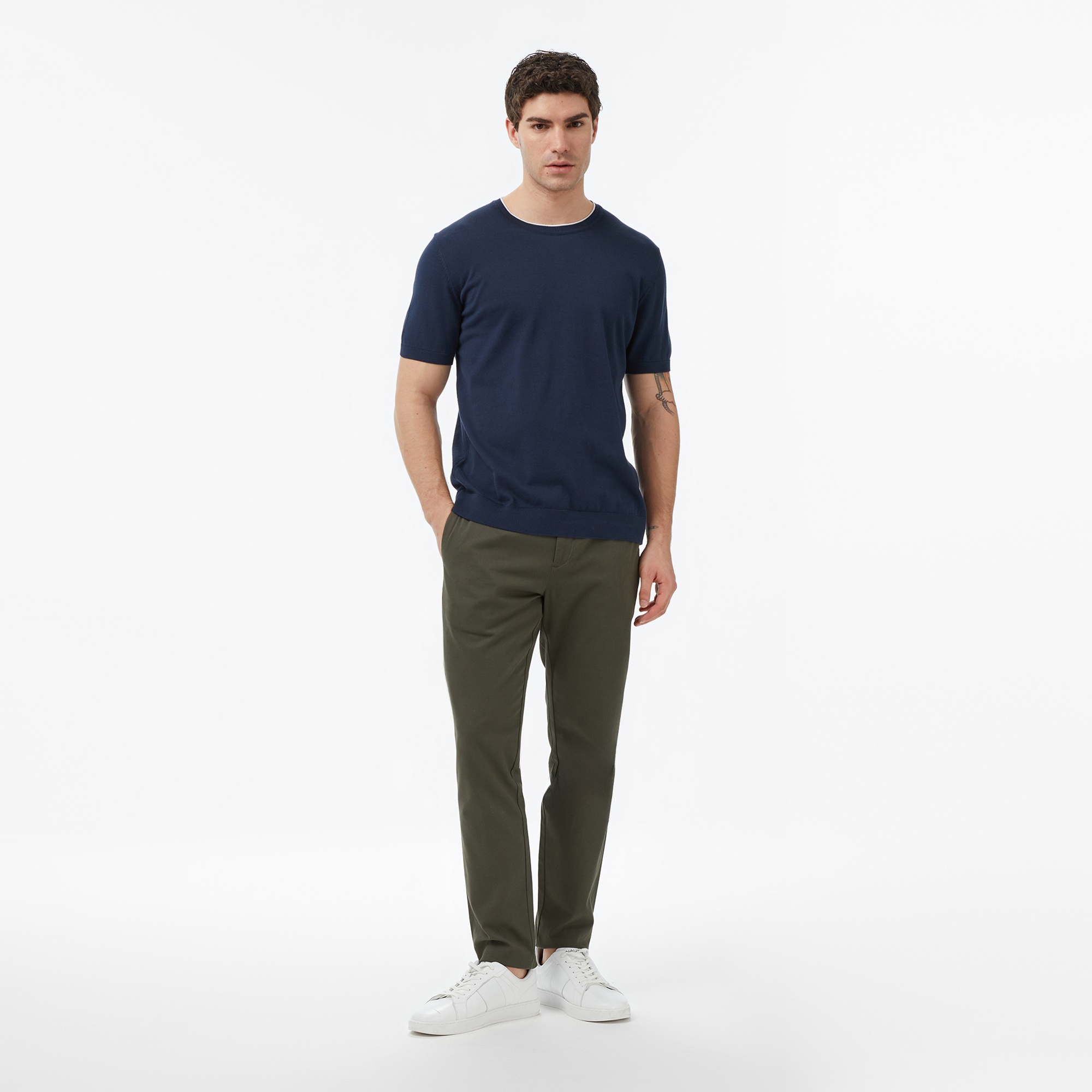 Nautica Erkek Lacivert Regular Fit Kısa Kollu Triko