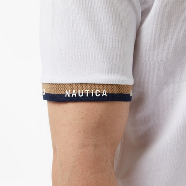  Nautica Erkek Beyaz Regular Fit Polo Yaka T-Shirt
