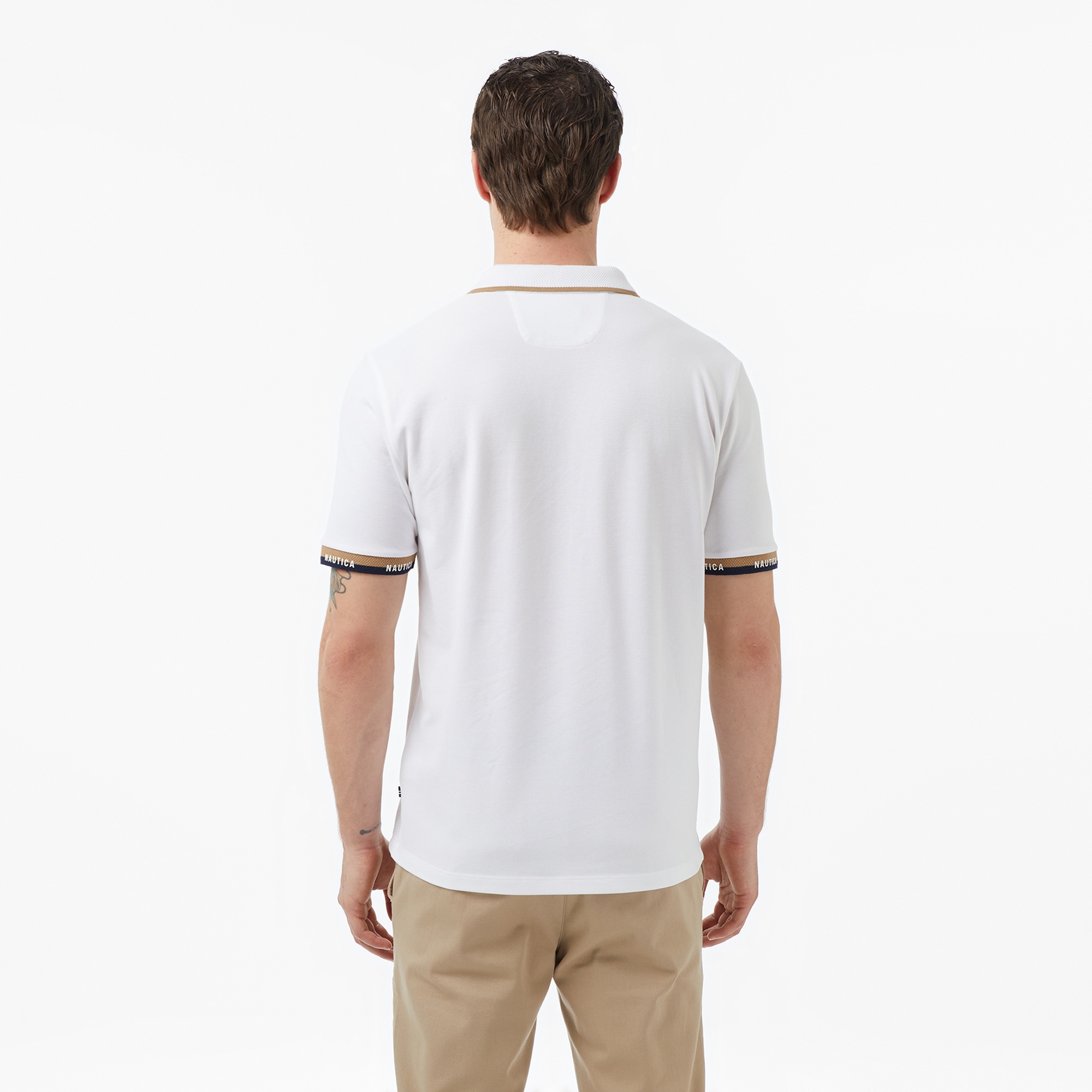 Nautica Erkek Beyaz Regular Fit Polo Yaka T-Shirt