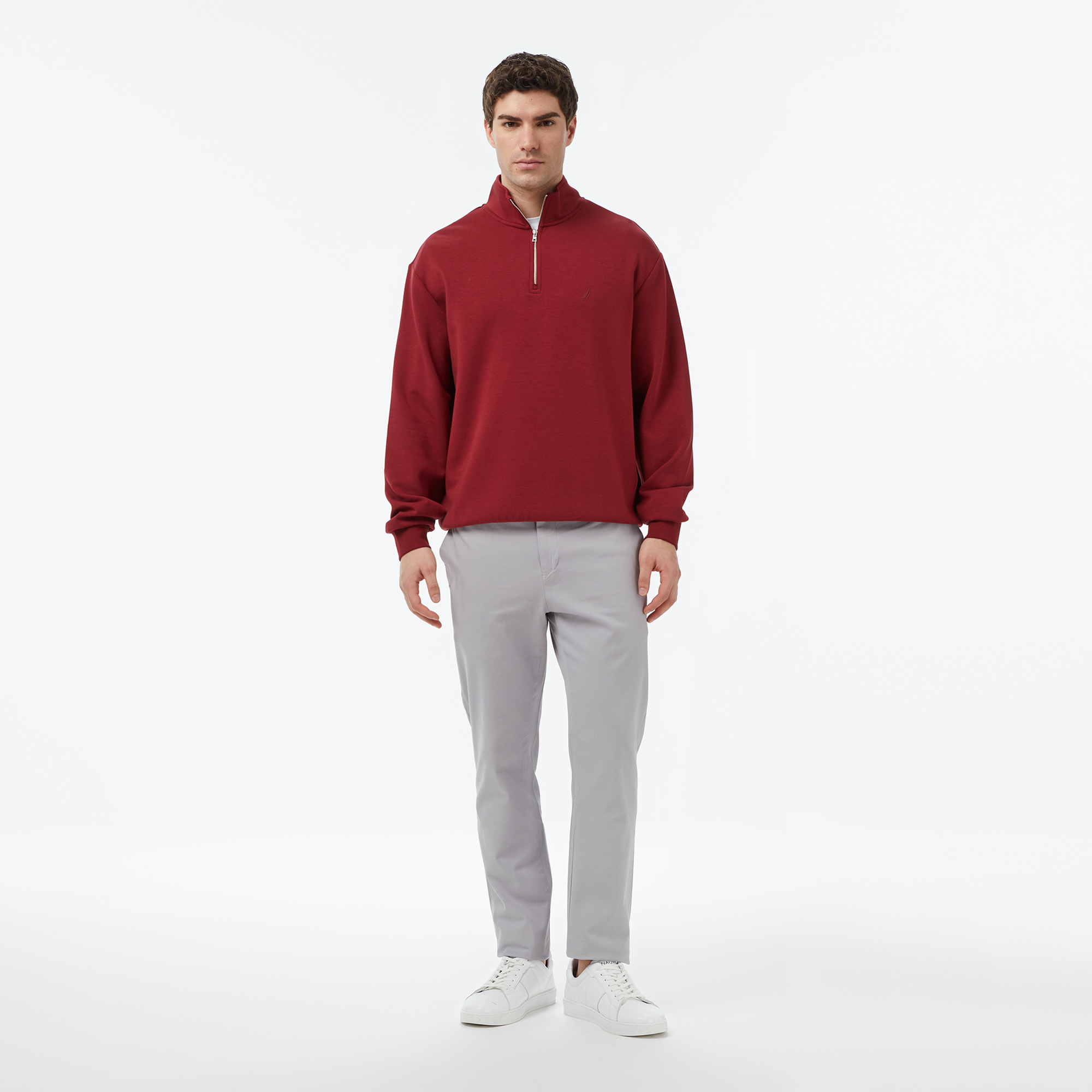  Nautica Erkek Bordo Regular Fit Dik Yaka Sweatshirt