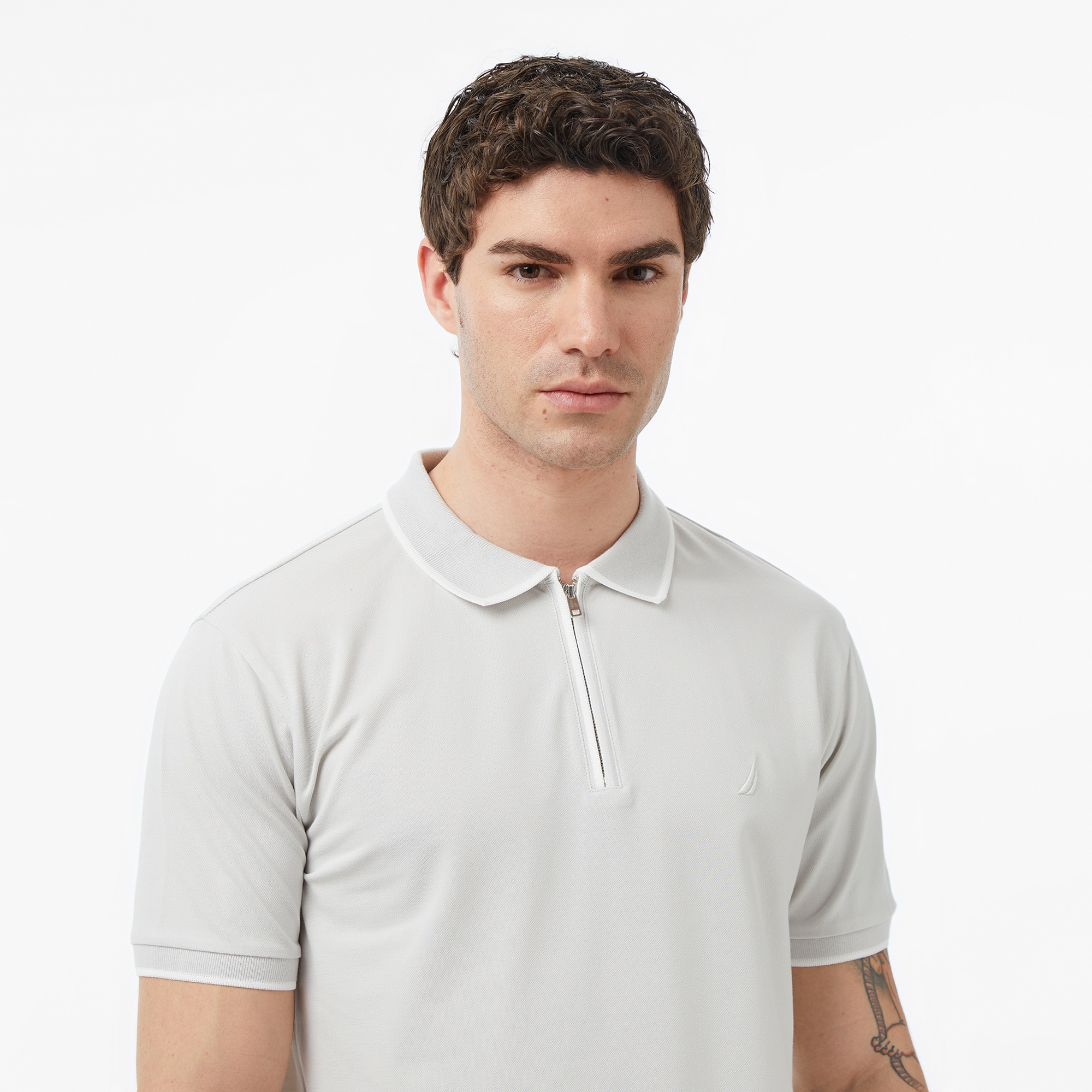 Nautica Erkek Gri Regular Fit Polo Yaka T-Shirt