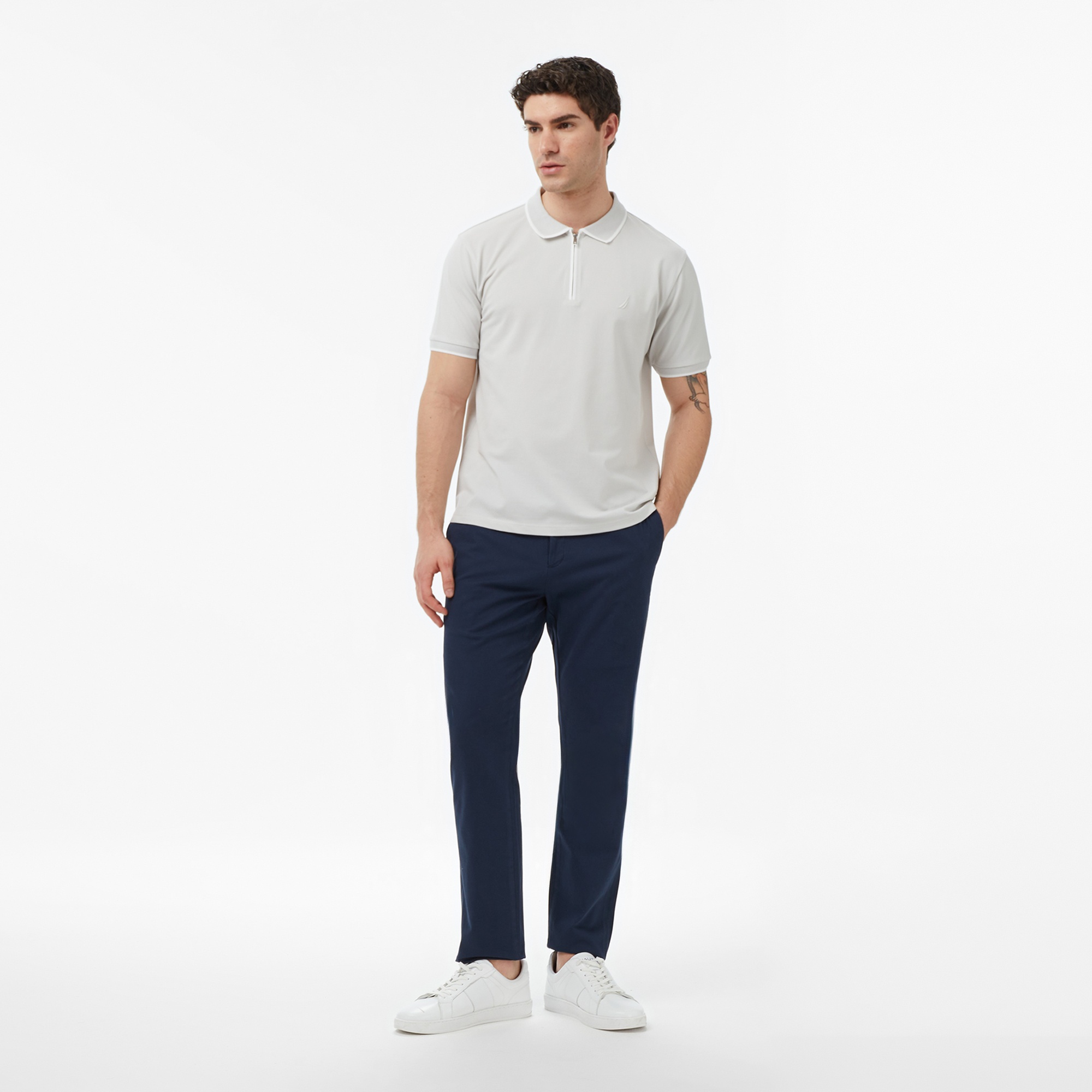 Nautica Erkek Gri Regular Fit Polo Yaka T-Shirt