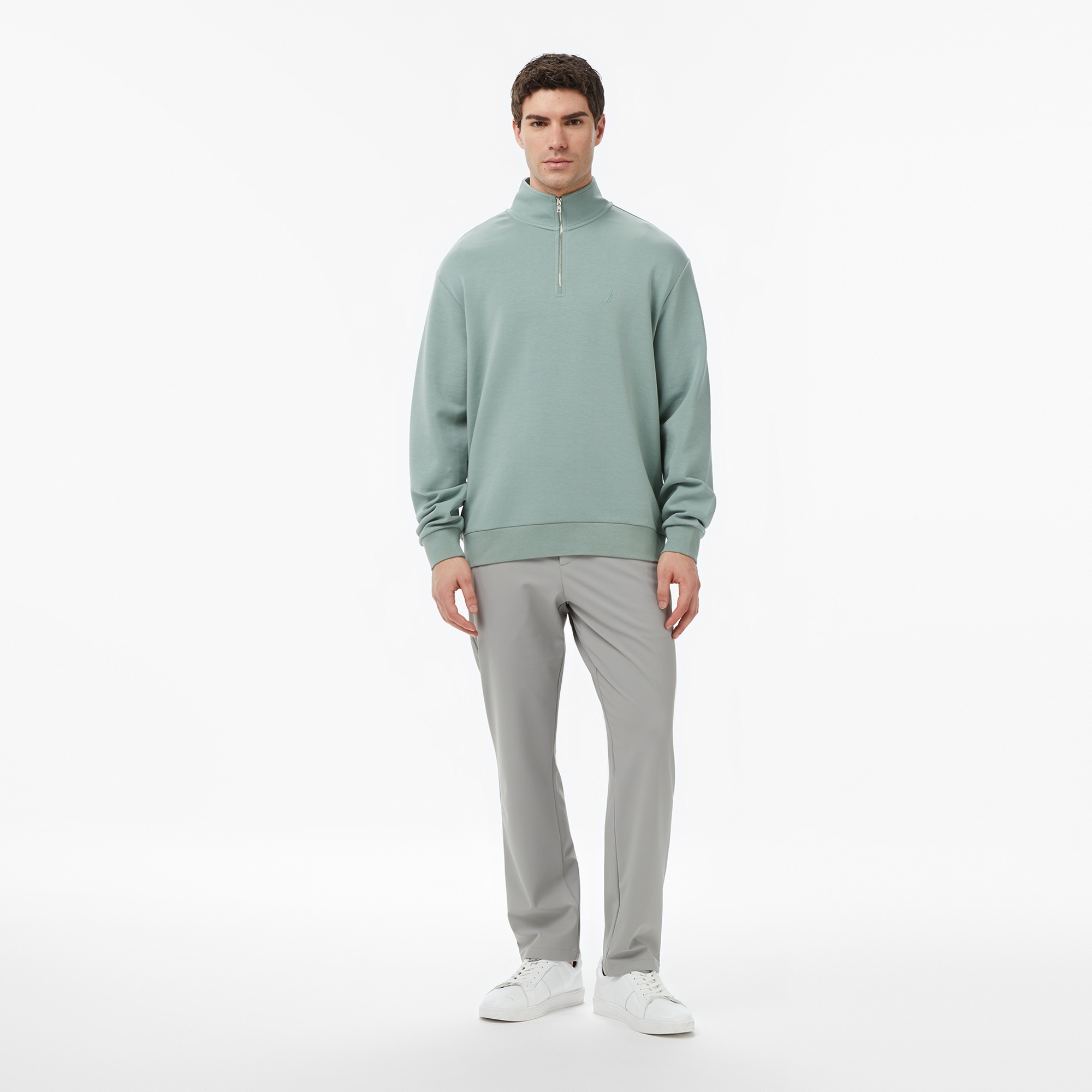 Nautica Erkek Yeşil Regular Fit Dik Yaka Sweatshirt