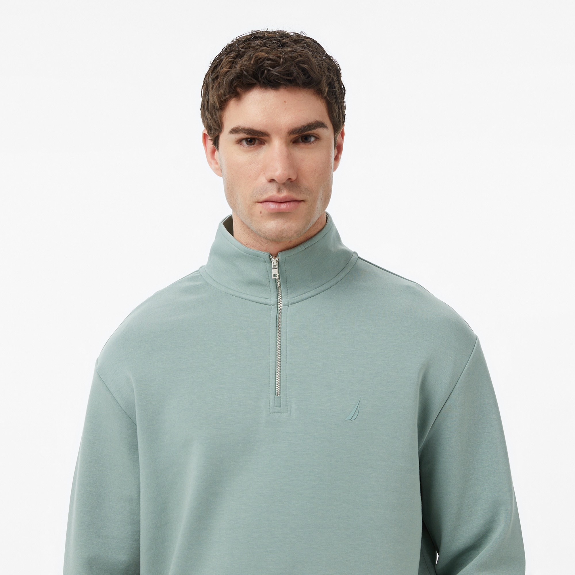 Nautica Erkek Yeşil Regular Fit Dik Yaka Sweatshirt