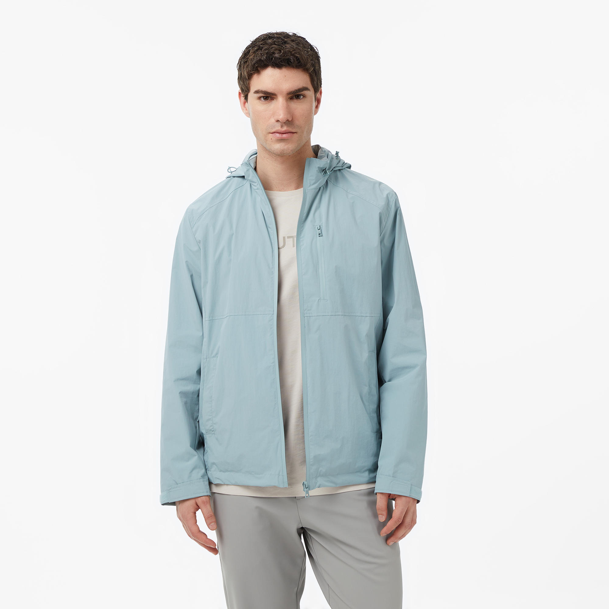  Nautica Erkek Yeşil Regular Fit ik Yaka Gizli Kapüşonlu Su İtici Mont