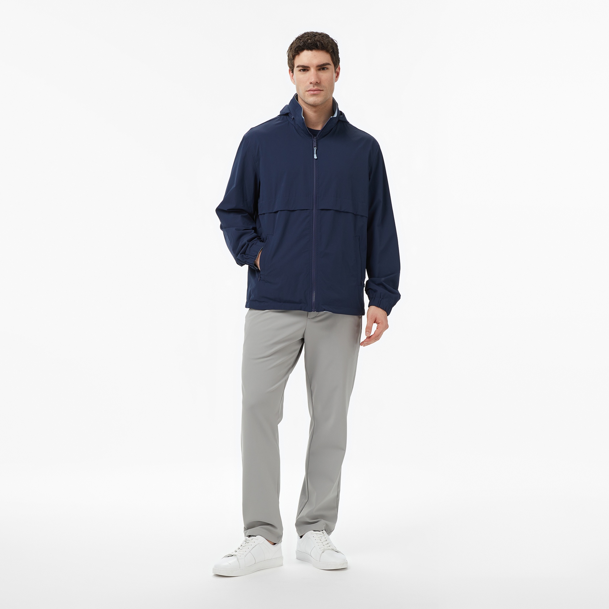 Nautica Erkek Lacivert Regular Fit Dik Yaka Çift Taraflı Su İtici Mont