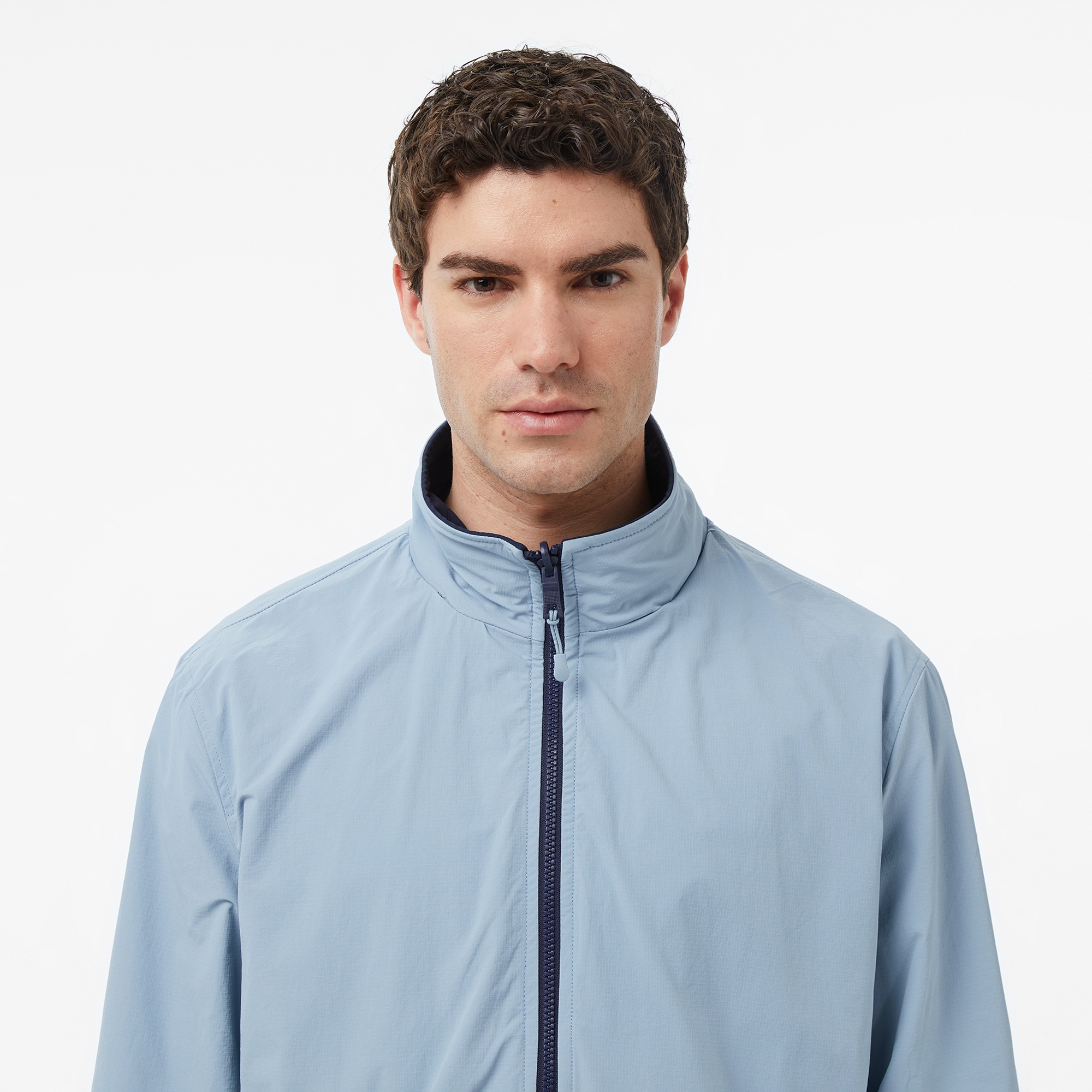 Nautica Erkek Lacivert Regular Fit Dik Yaka Çift Taraflı Su İtici Mont