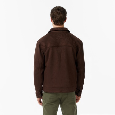  Nautica Erkek Kahverengi Regular Fit Süet Ceket