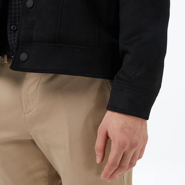  Nautica Erkek Siyah Regular Fit Süet Ceket
