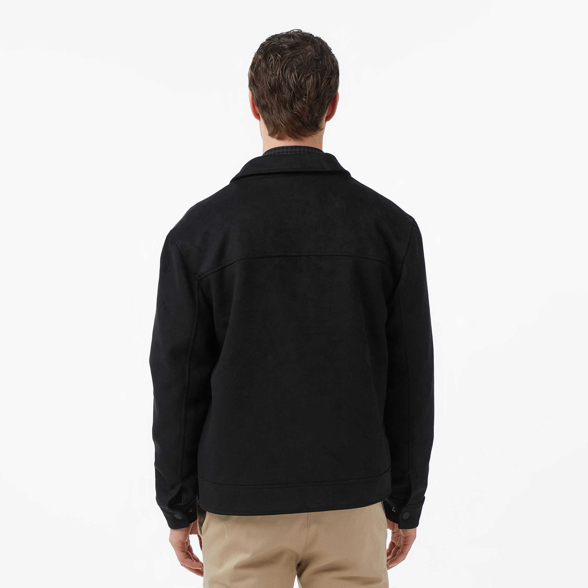 Nautica Erkek Siyah Regular Fit Süet Ceket