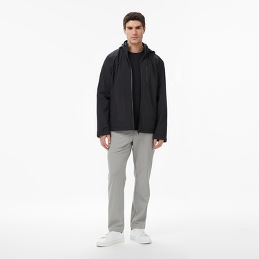  Nautica Erkek Siyah Regular Fit Dik Yaka Gizli Kapüşonlu Su İtici Mont