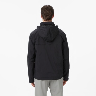  Nautica Erkek Siyah Regular Fit Dik Yaka Gizli Kapüşonlu Su İtici Mont