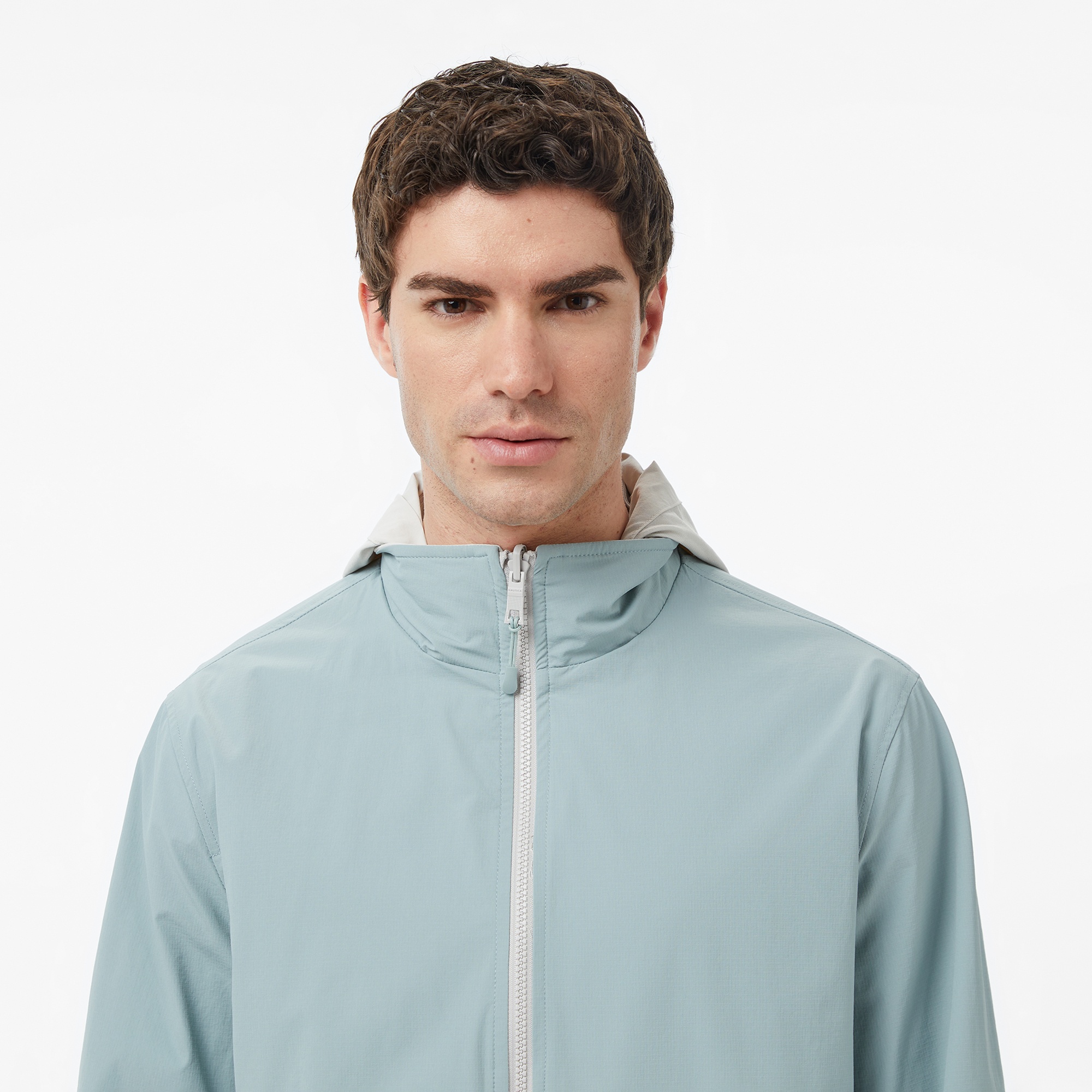 Nautica Erkek Gri Regular Fit Dik Yaka Çift Taraflı Su İtici Mont