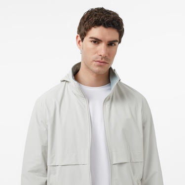  Nautica Erkek Gri Regular Fit Dik Yaka Çift Taraflı Su İtici Mont