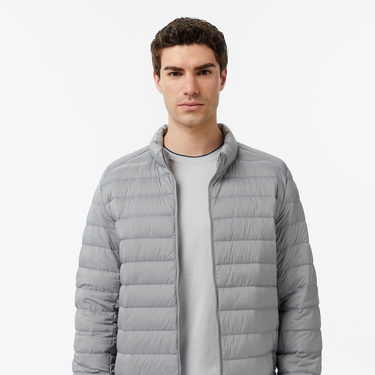  Nautica Erkek Gri Regular Fit Dik Yaka Su İtici Kaz Tüyü Mont