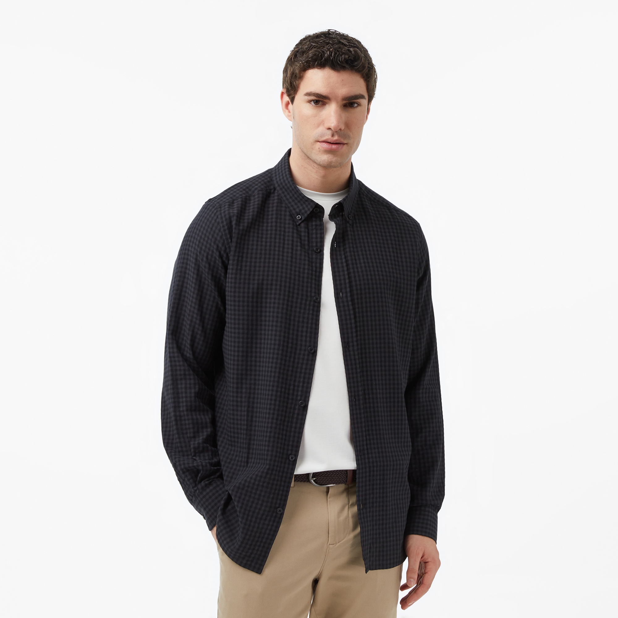 Nautica Erkek Siyah Regular Fit Kareli Gömlek