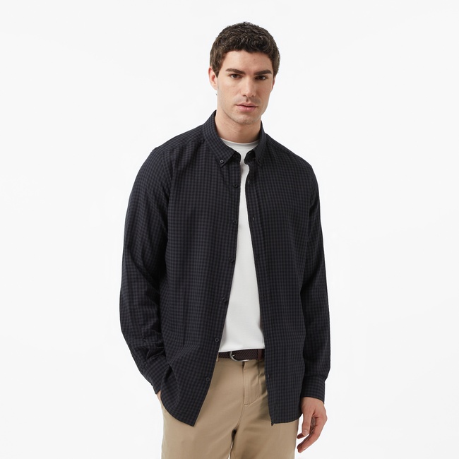  Nautica Erkek Siyah Regular Fit Kareli Gömlek