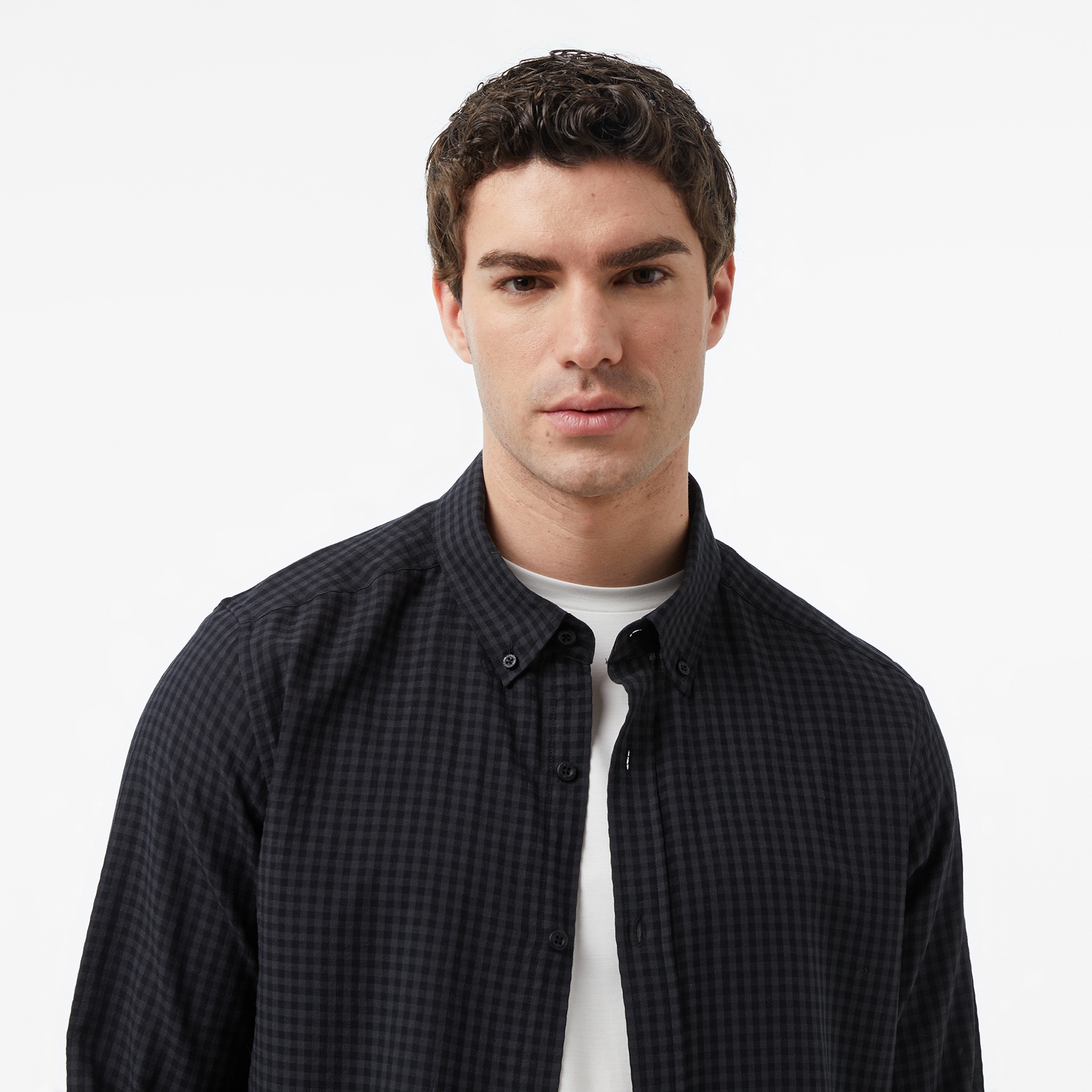 Nautica Erkek Siyah Regular Fit Kareli Gömlek