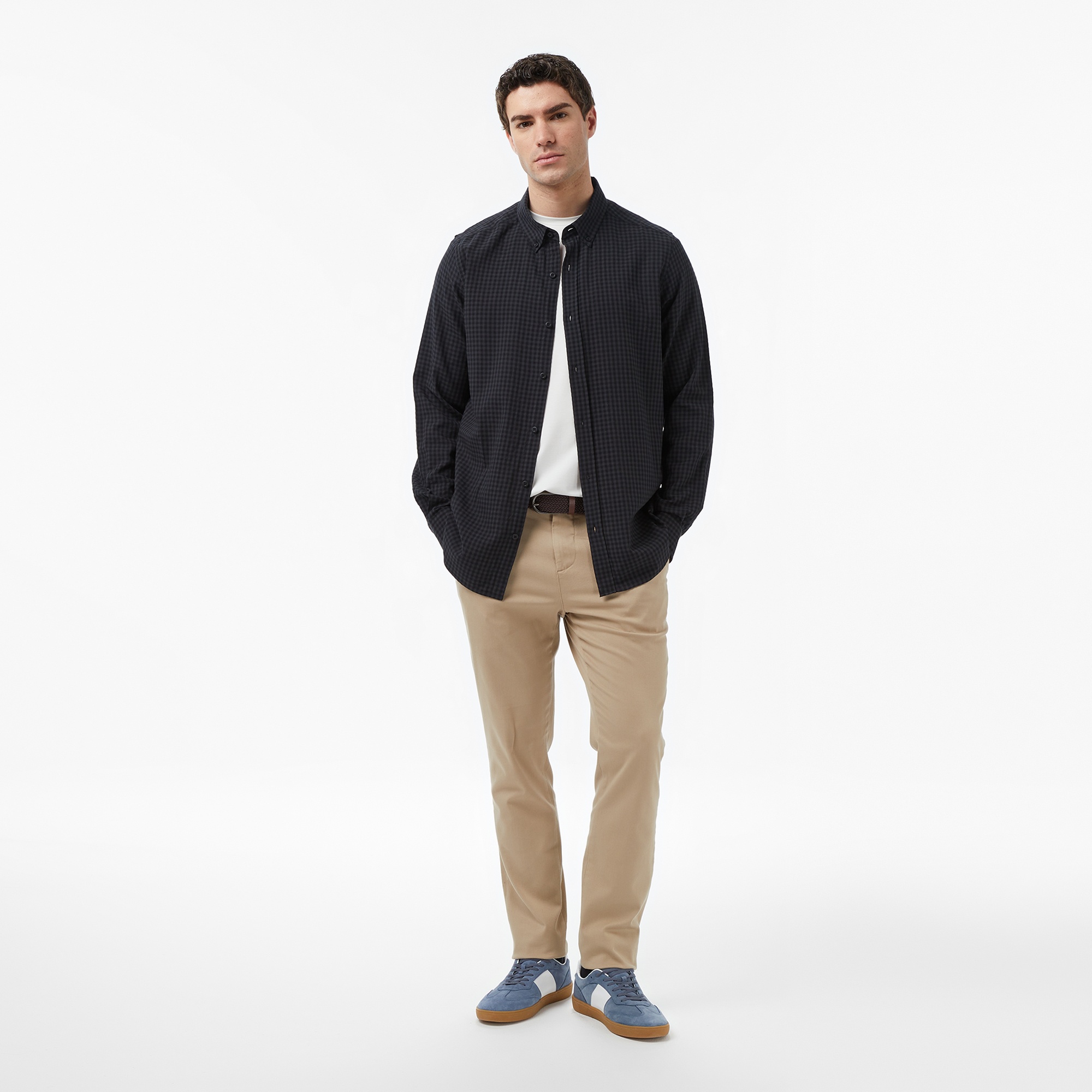 Nautica Erkek Siyah Regular Fit Kareli Gömlek