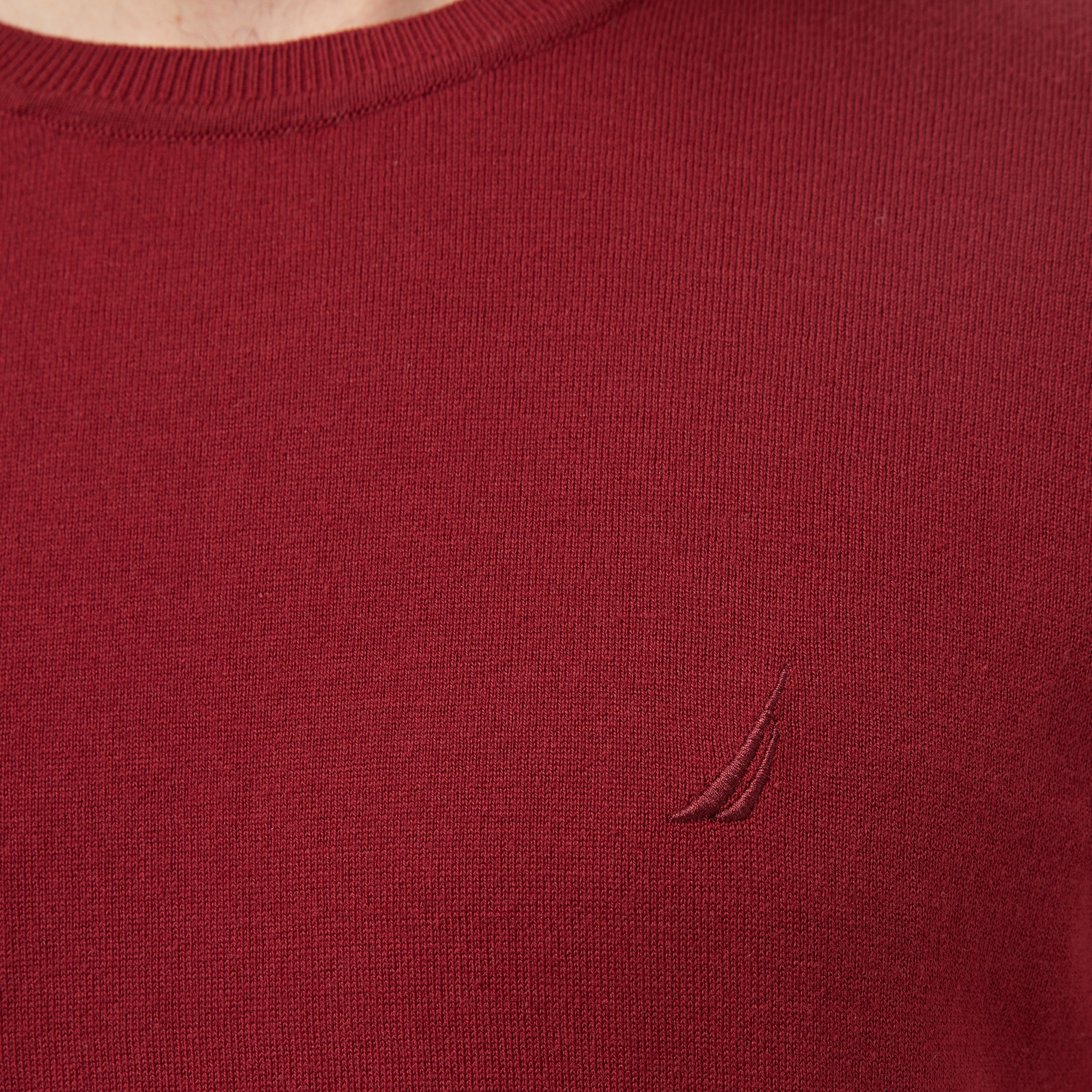 Nautica Erkek Bordo Regular Fit Kısa Kollu Triko