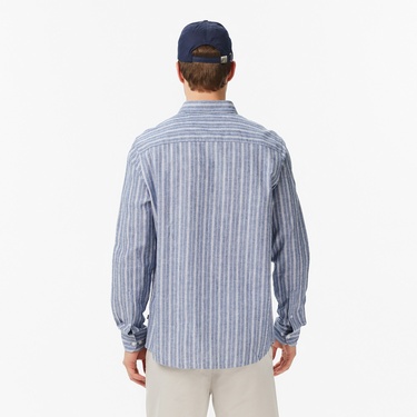  Nautica Erkek Mavi Regular Fit Çizgili Gömlek