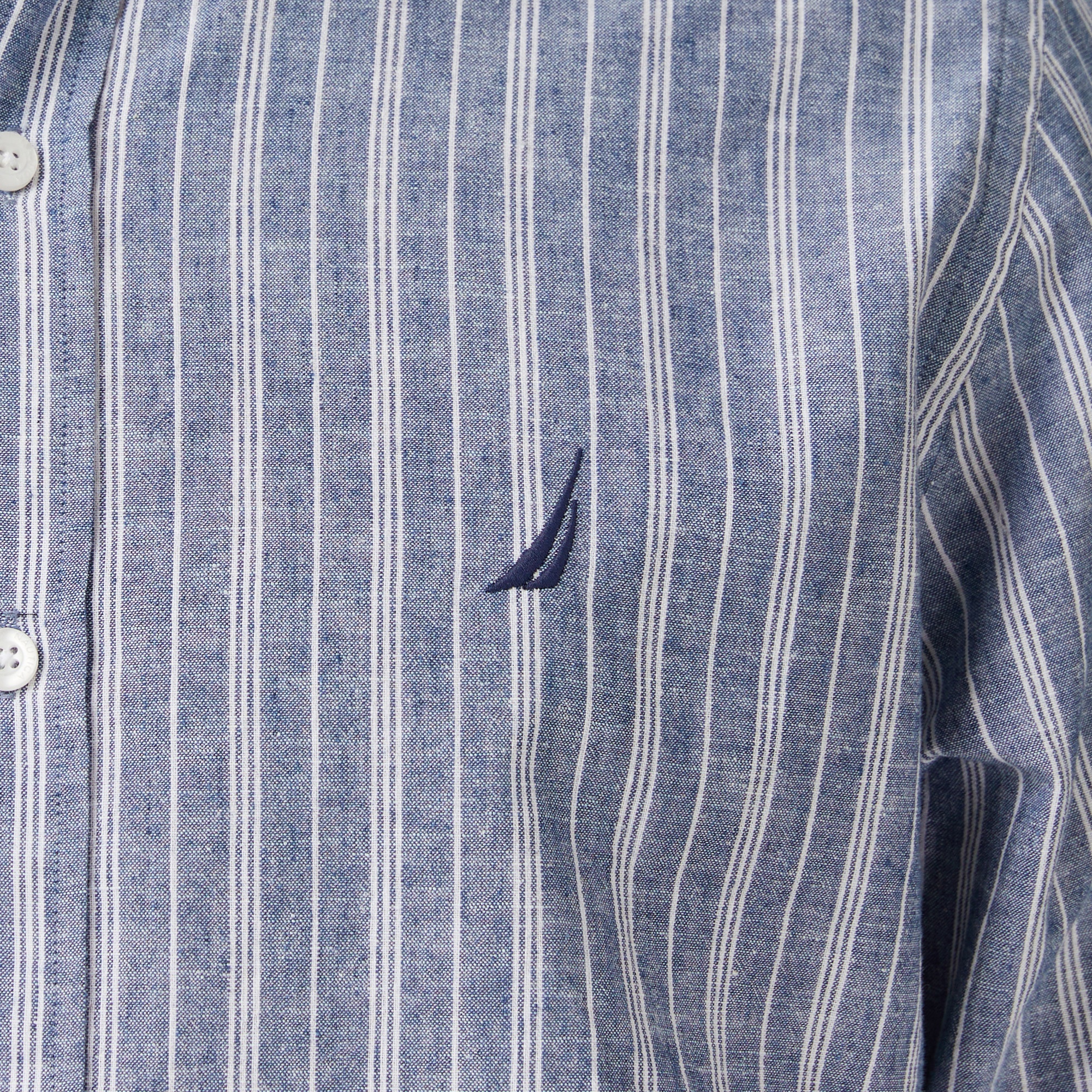 Nautica Erkek Mavi Regular Fit Çizgili Gömlek