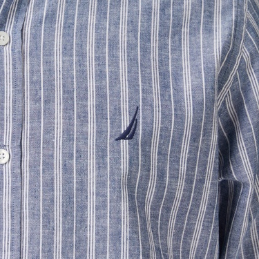  Nautica Erkek Mavi Regular Fit Çizgili Gömlek