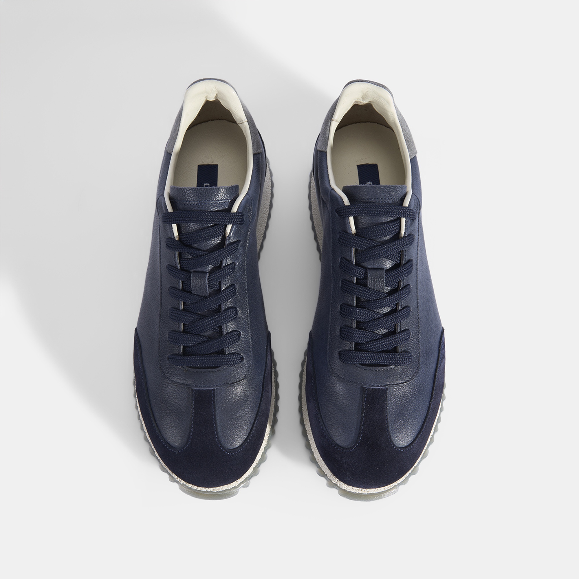 Erkek Lacivert Bağcıklı Deri Spor Ayakkabı