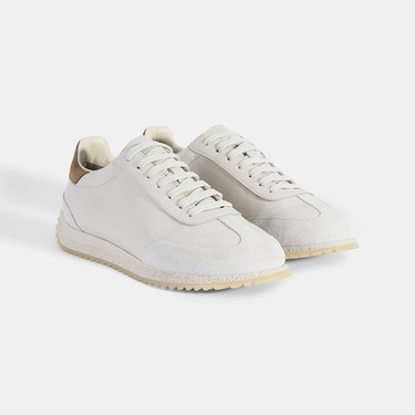  Erkek Beyaz Bağcıklı Deri Spor Ayakkabı